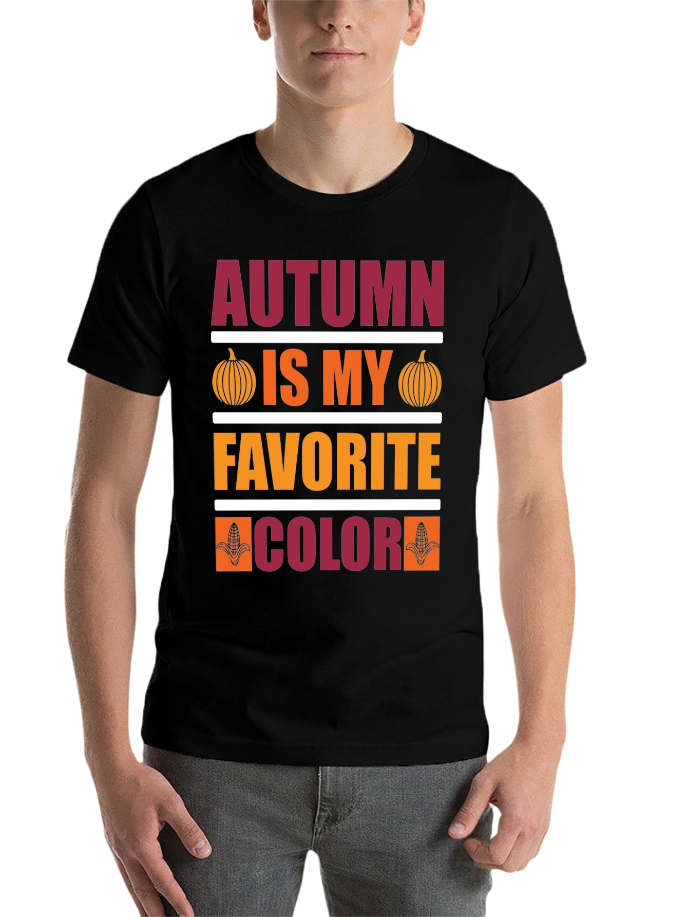 Black Autumn Is My Favorite Color T-Shirt view 7