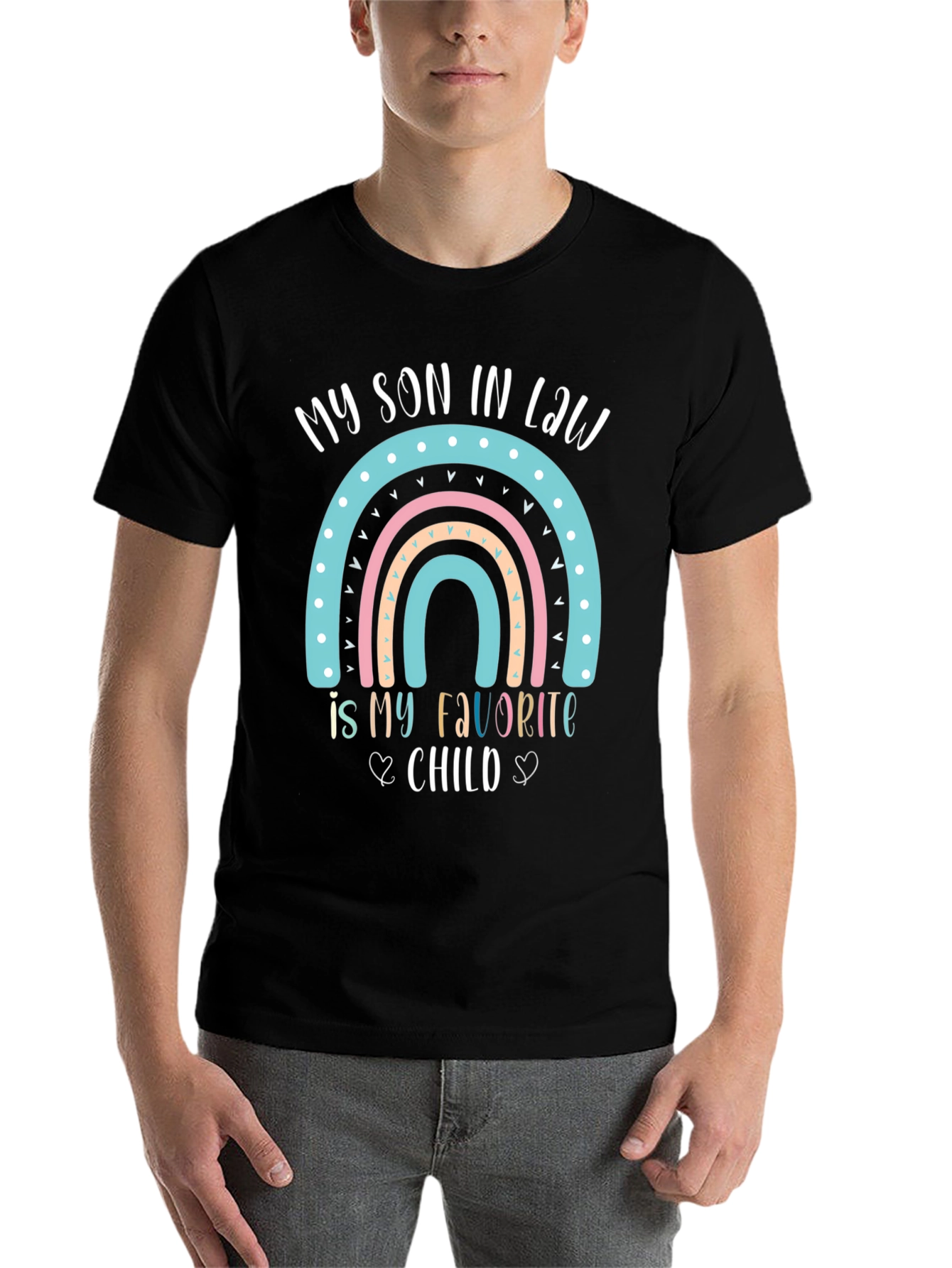 Black My Son In Law Favorite Child Rainbow T-Shirt view 7