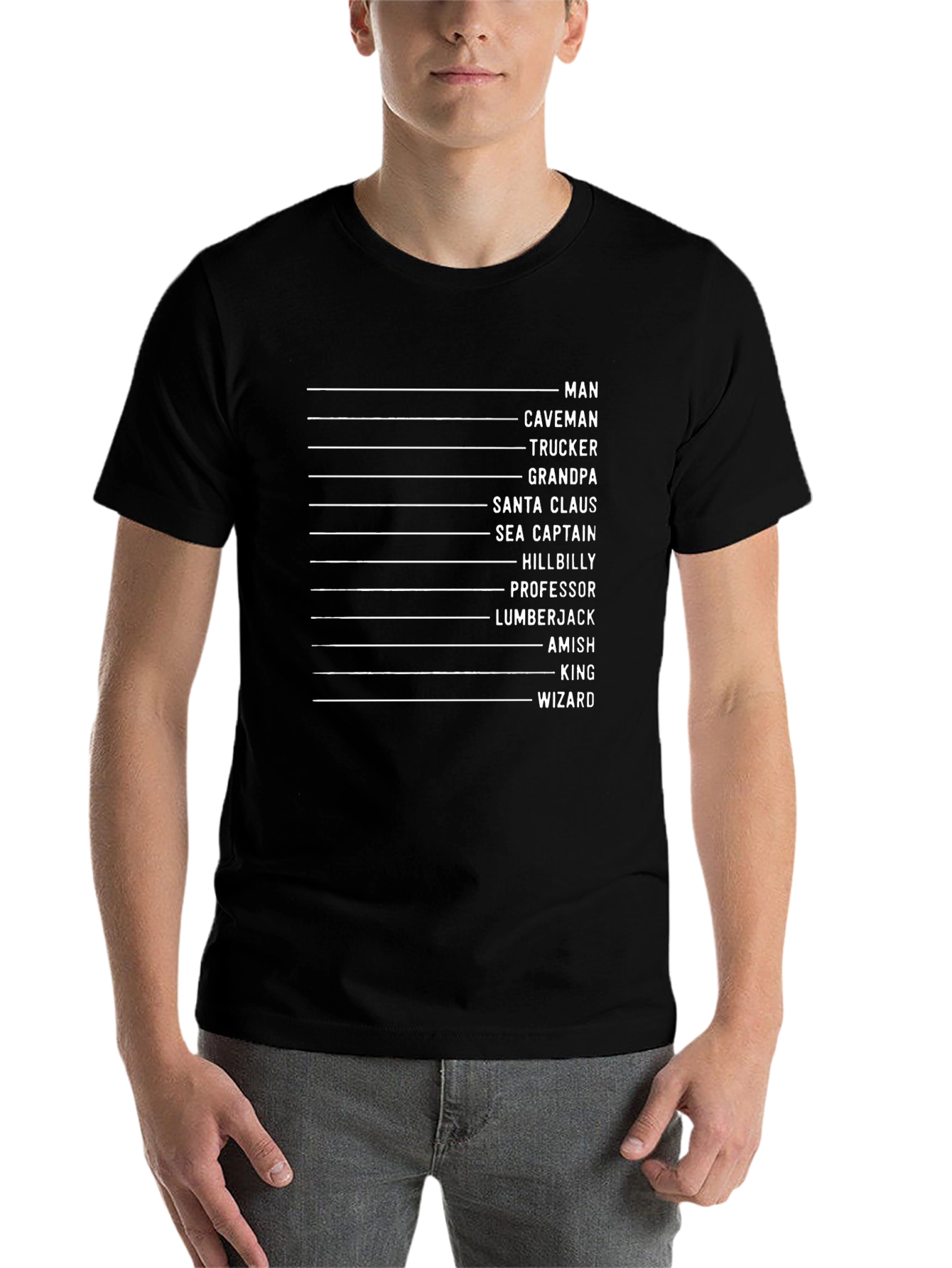 Black Funny Occupation Checklist Graphic T-Shirt view 7