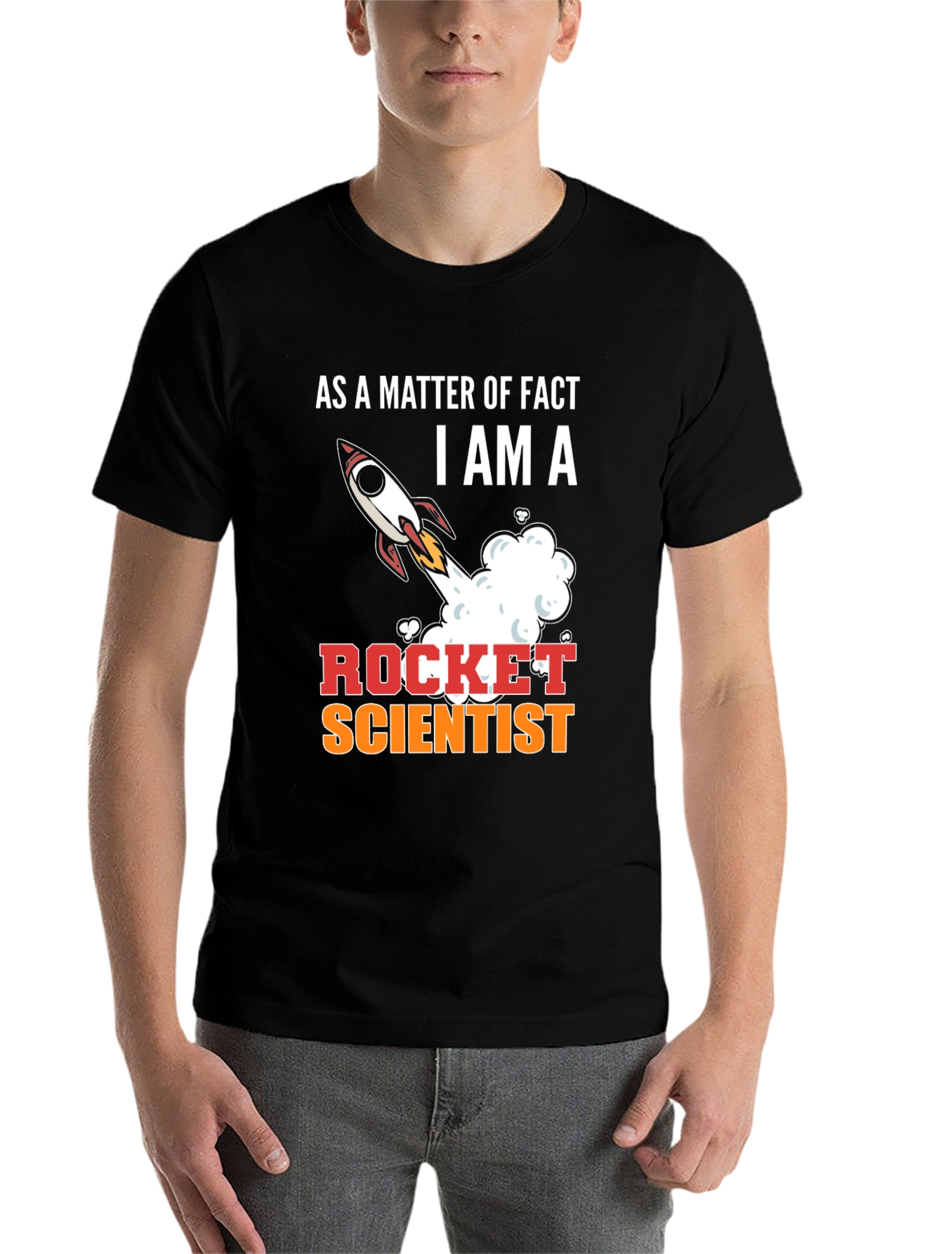 Black Rocket Scientist Graphic Tee - Funny Science T-Shirt view 7