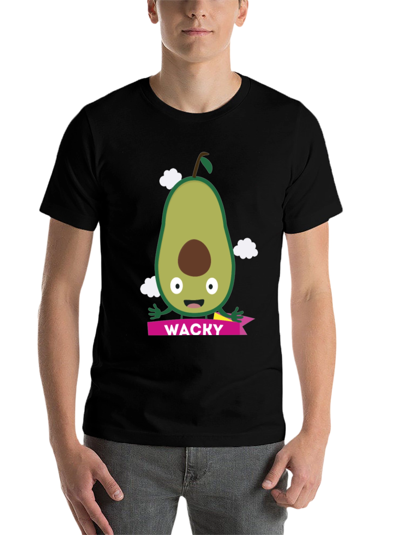 Black Wacky Avocado Graphic T-Shirt - Unique & Fun! view 7