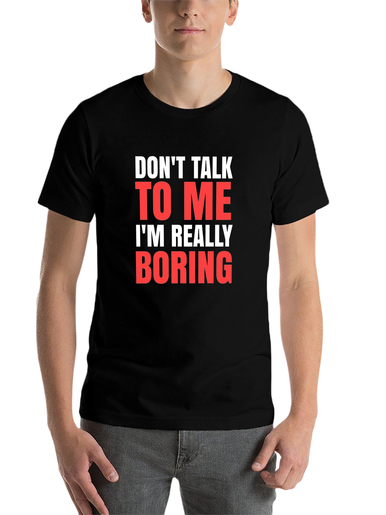 Black Funny Sarcastic Graphic Tee - Don't Talk to Me T-Shirt view 7