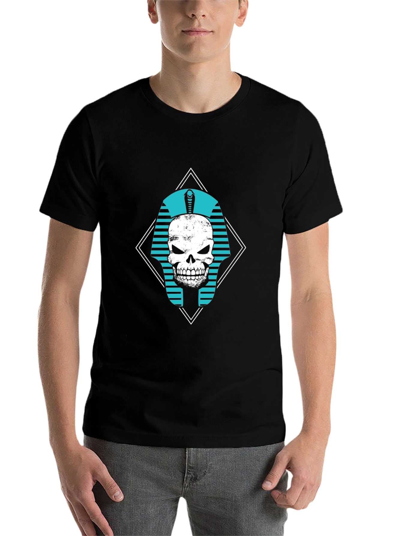 Black Skull Pharaoh Graphic Tee - Black view 7