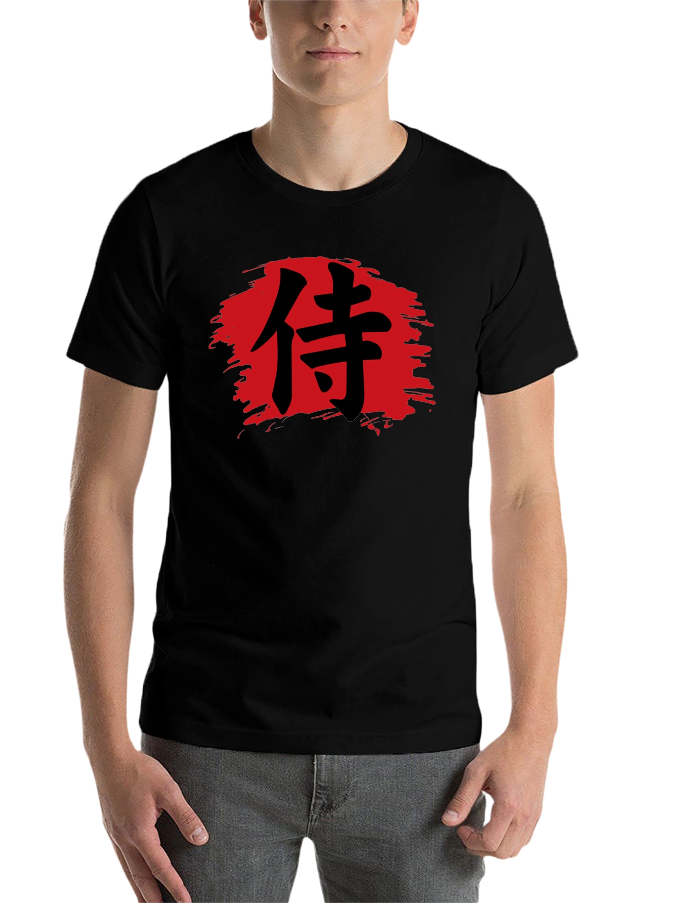 Black Samurai Brush Stroke T-Shirt view 7
