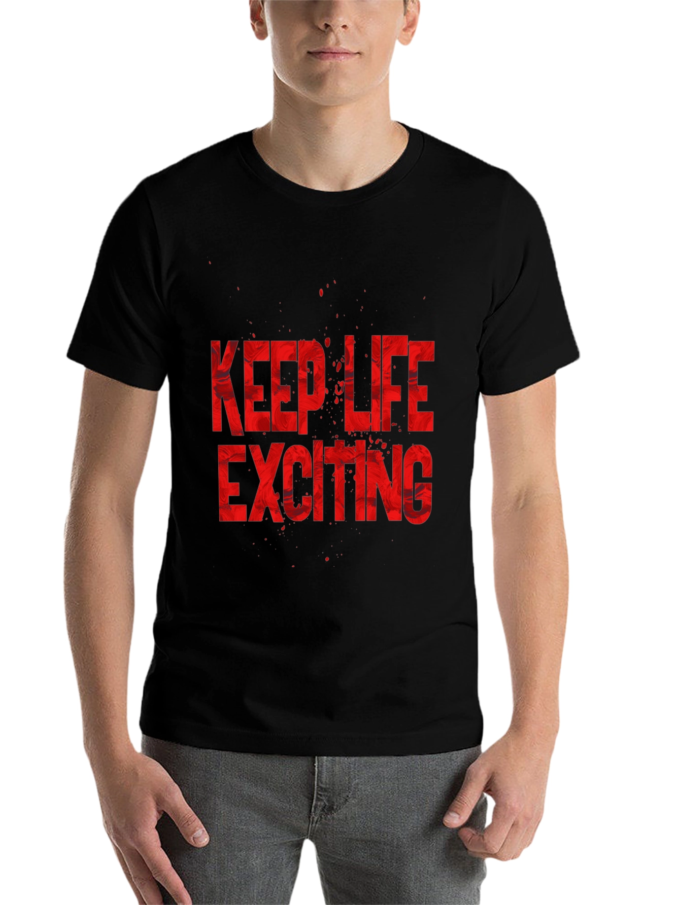 Black Keep Life Exciting Graphic T-Shirt view 7