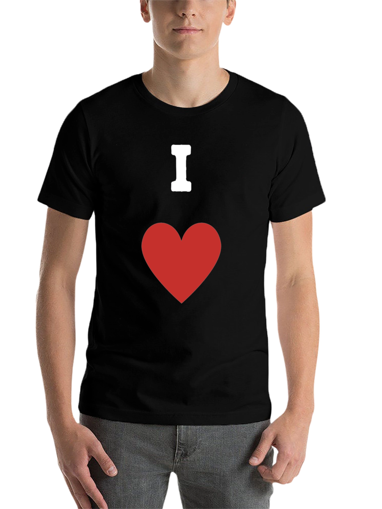 Black I Heart Graphic Tee - Classic Cotton Comfort view 7