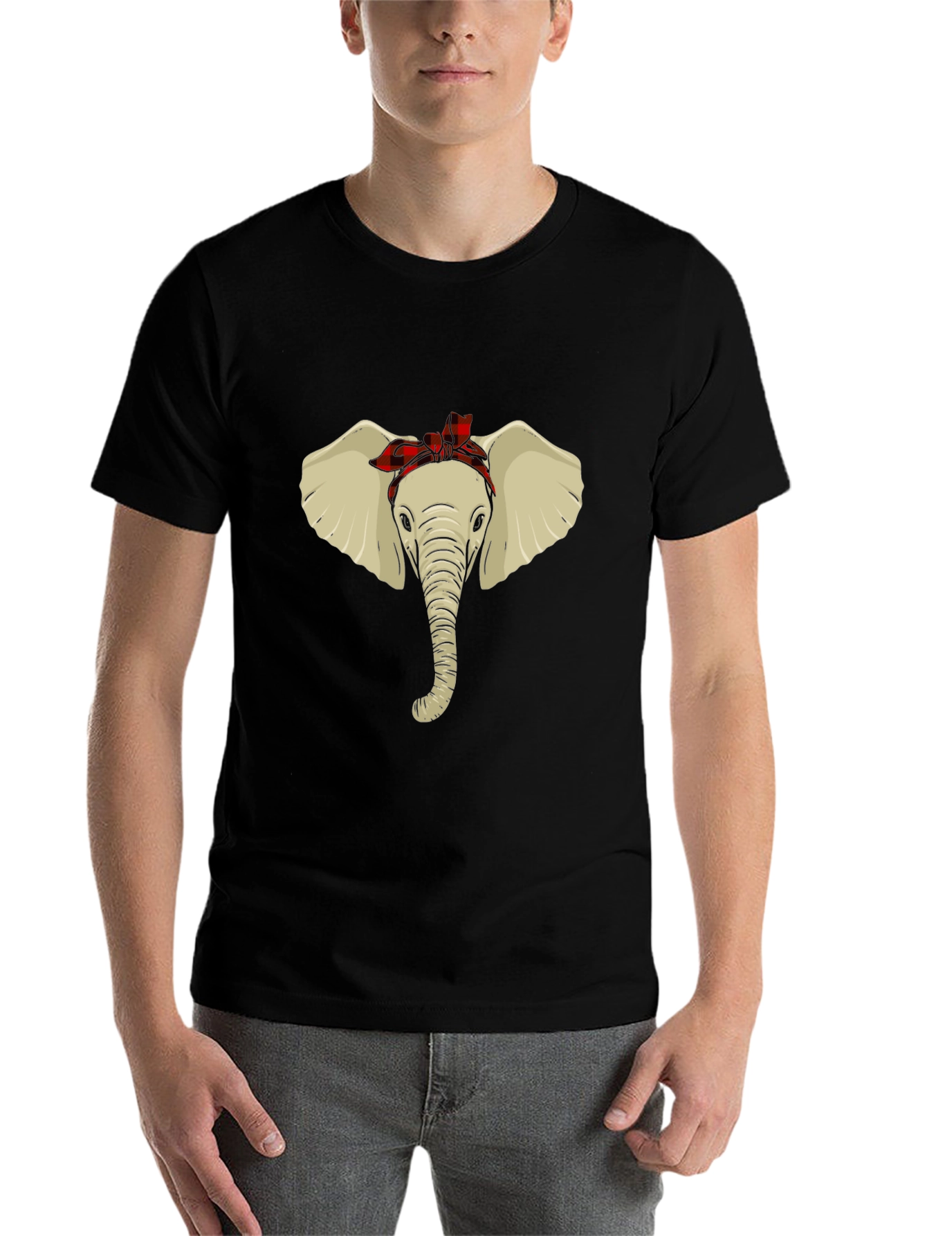 Black Elephant with Bandana Graphic Tee - Unisex view 7