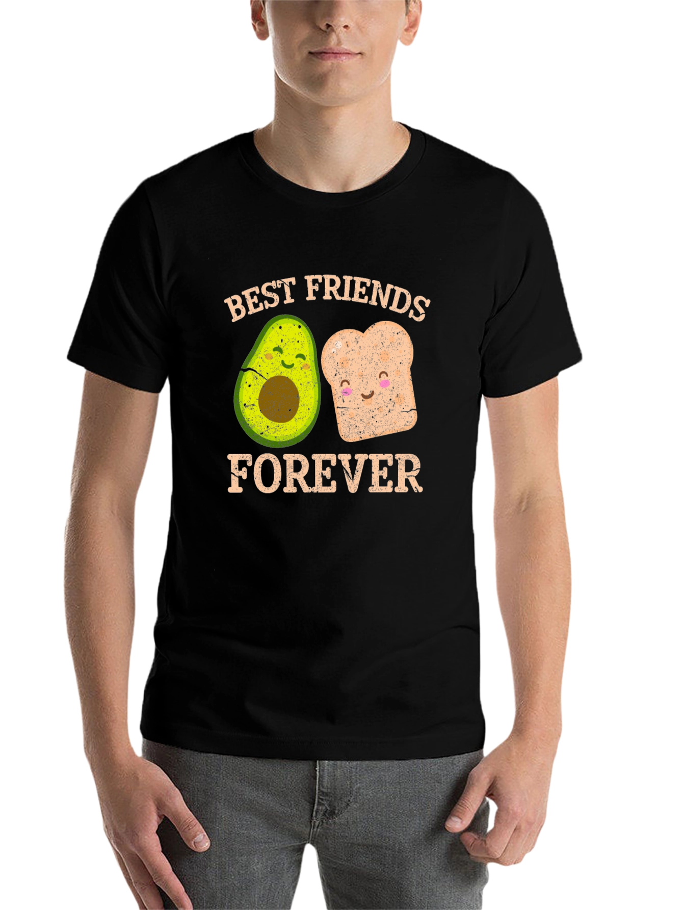 Black Best Friends Forever Avocado and Toast Graphic Tee view 7