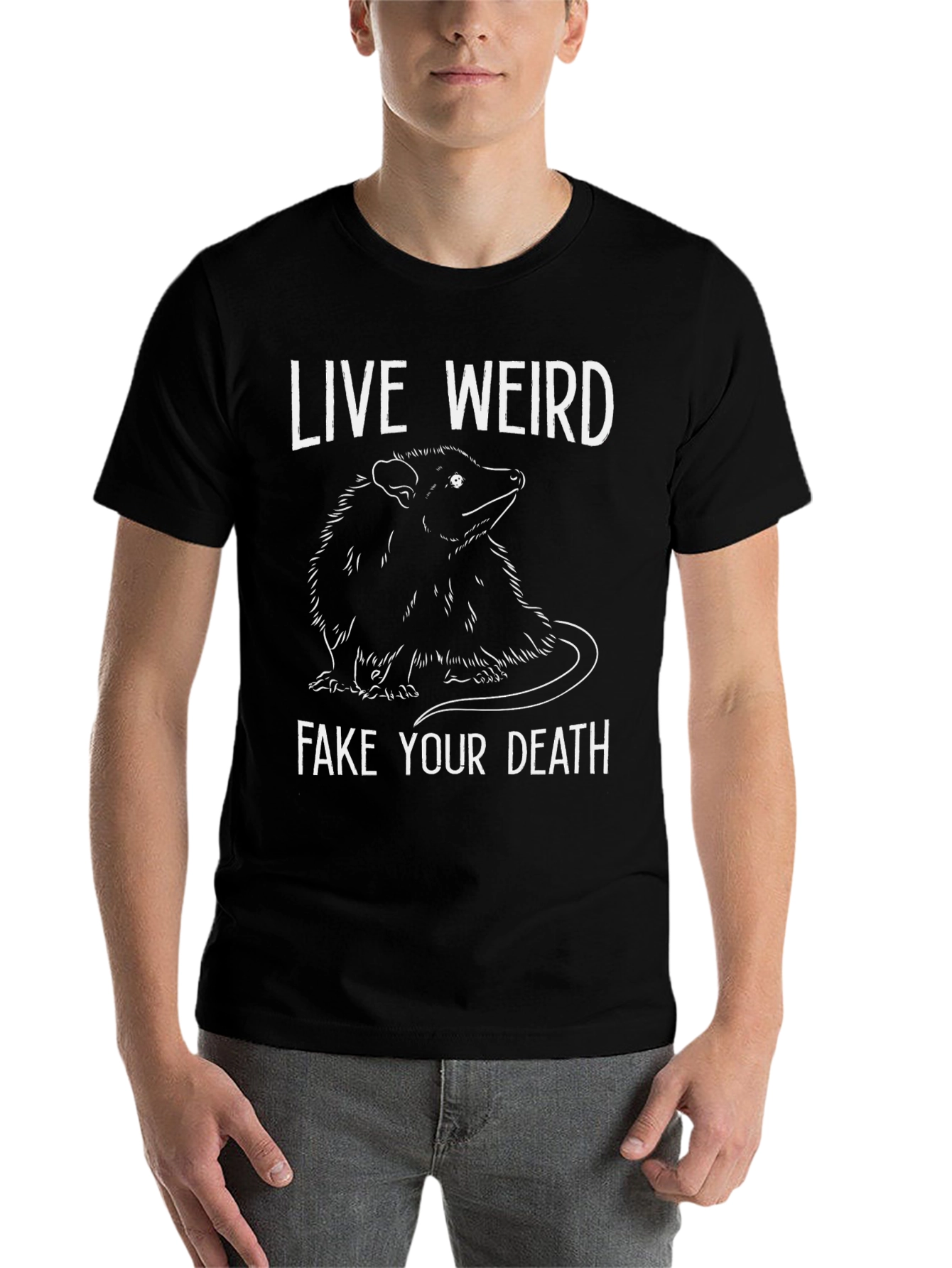 Black Live Weird Opossum Graphic Tee view 7