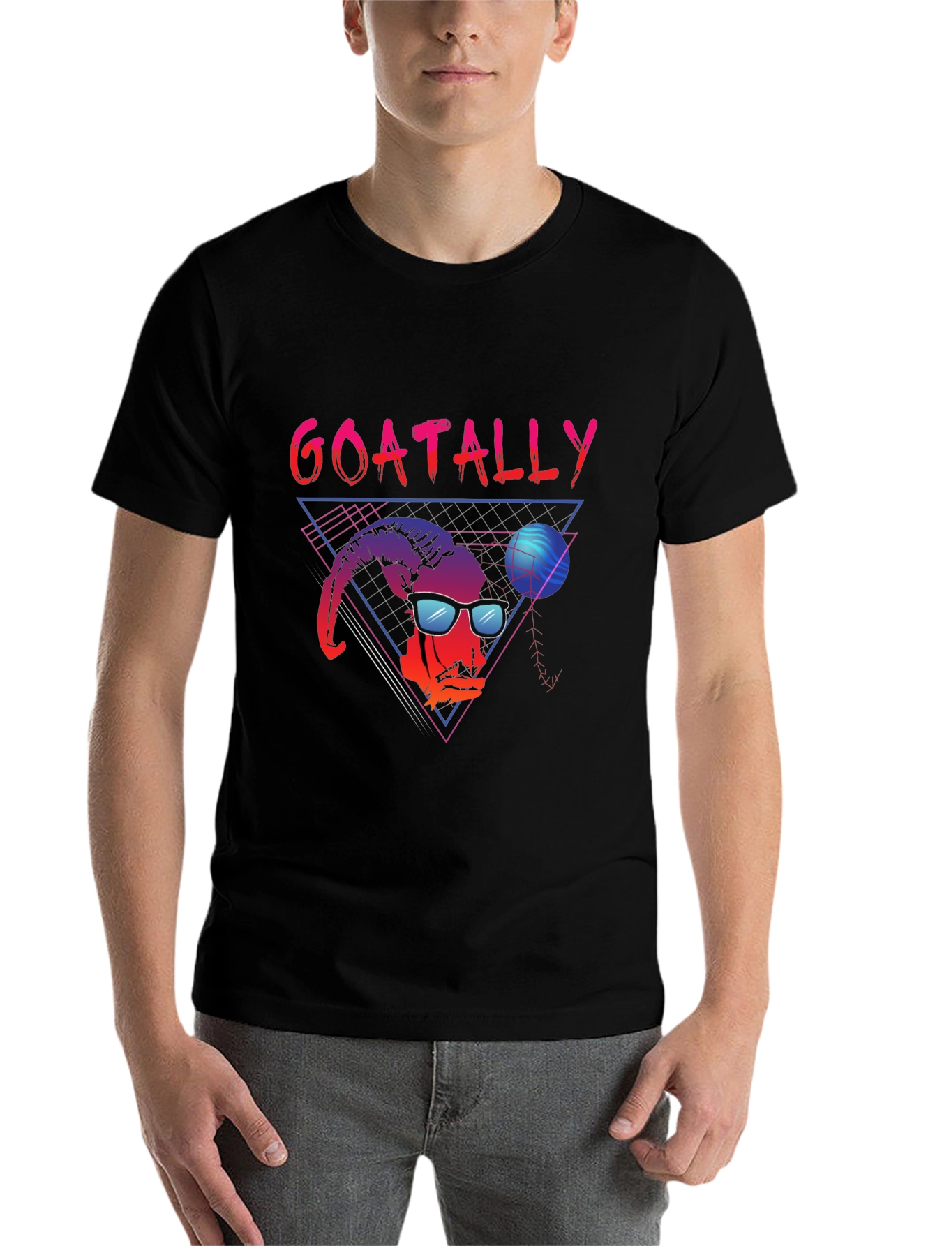 Black Goatally Awesome Retro T-Shirt view 7