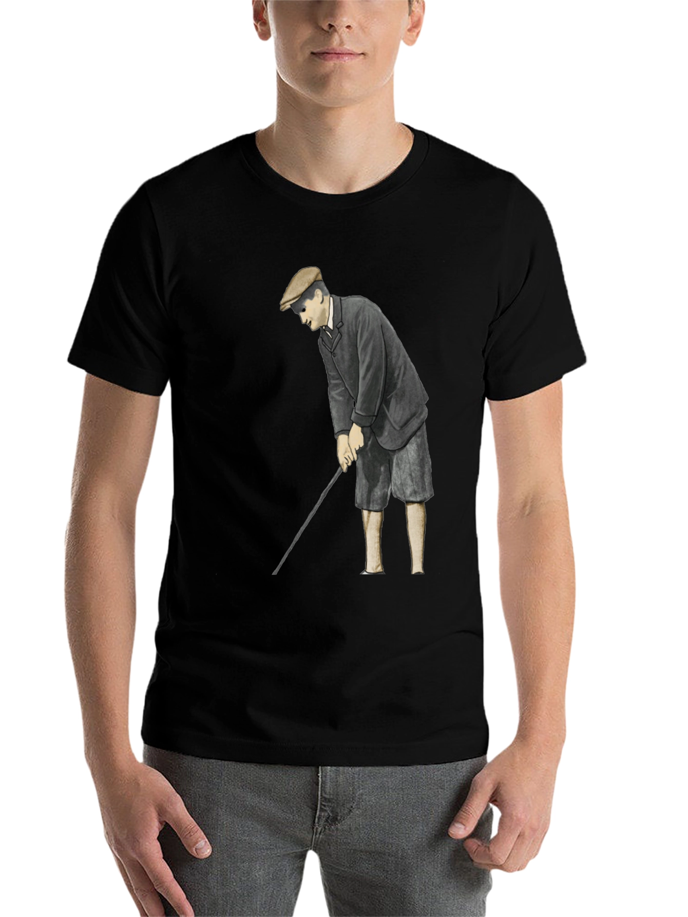 Black Vintage Golfer T-Shirt - Classic Style view 7