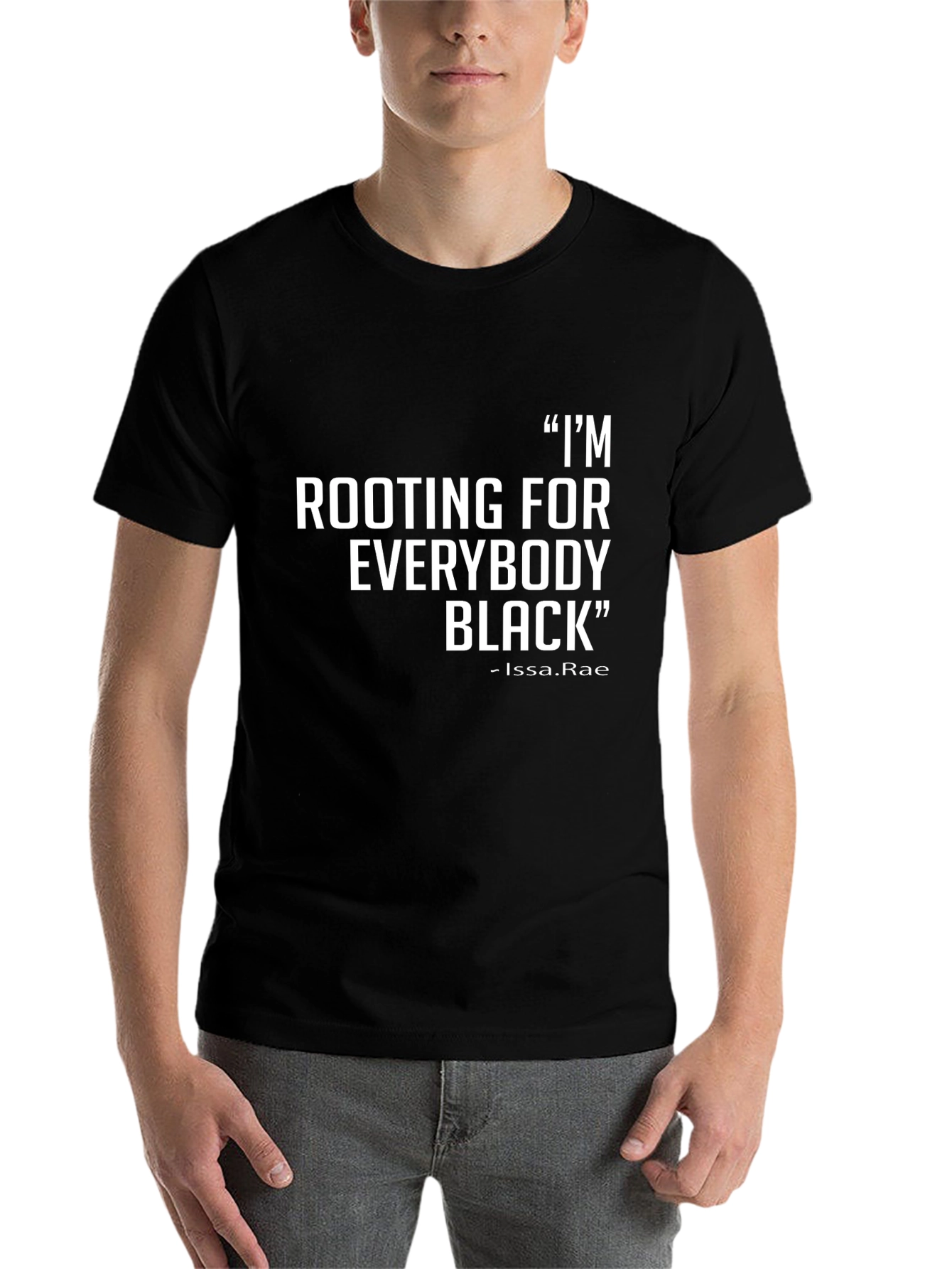 Black Rooting for Everybody Black T-Shirt view 7