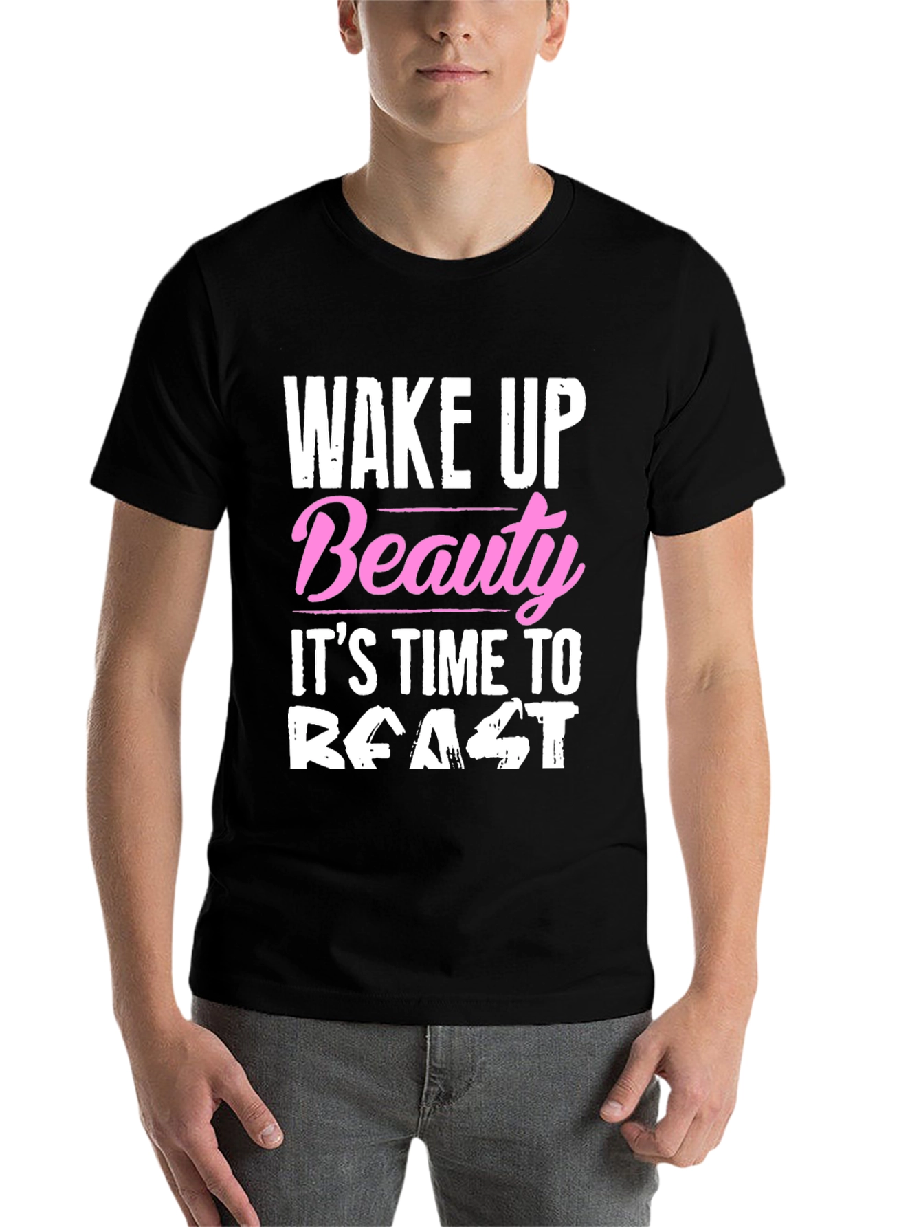 Black Wake Up Beauty, It's Time to Feast T-Shirt view 7