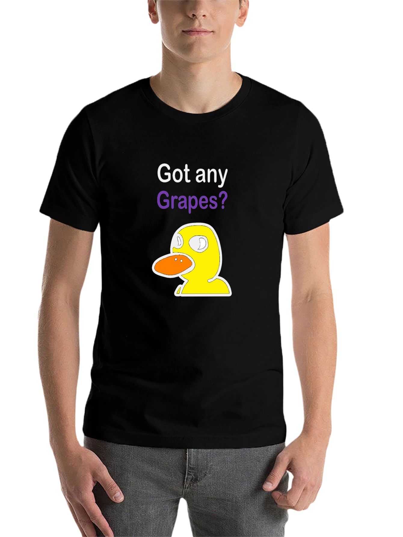 Black Got Any Grapes? Duck T-Shirt - Funny Graphic Tee view 7
