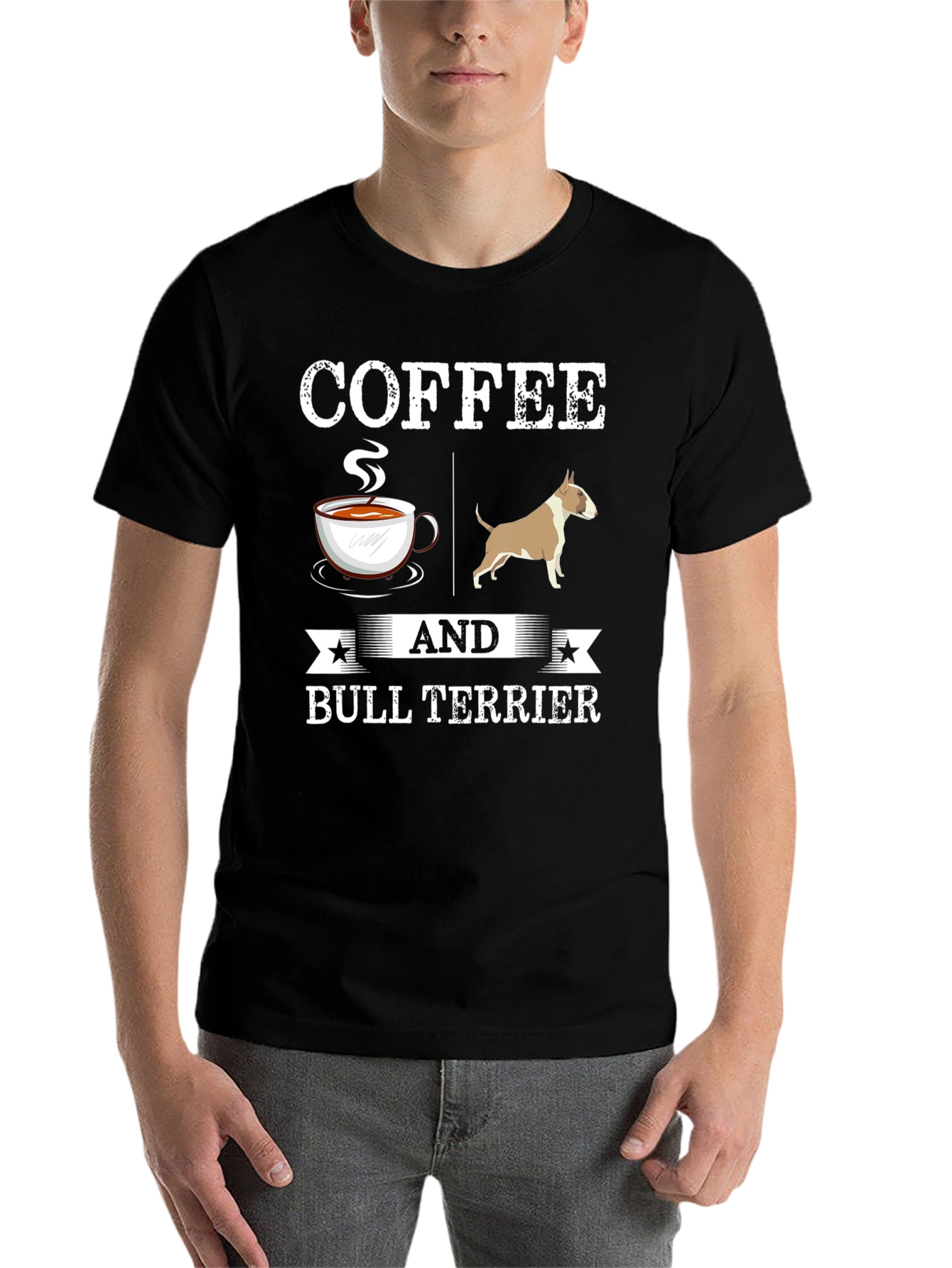 Black Coffee and Bull Terrier Graphic T-Shirt view 7