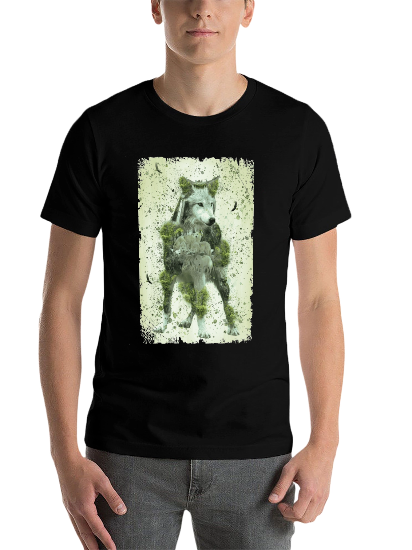 Wolf Forest Graphic T-Shirt - Nature Design Tee - 7