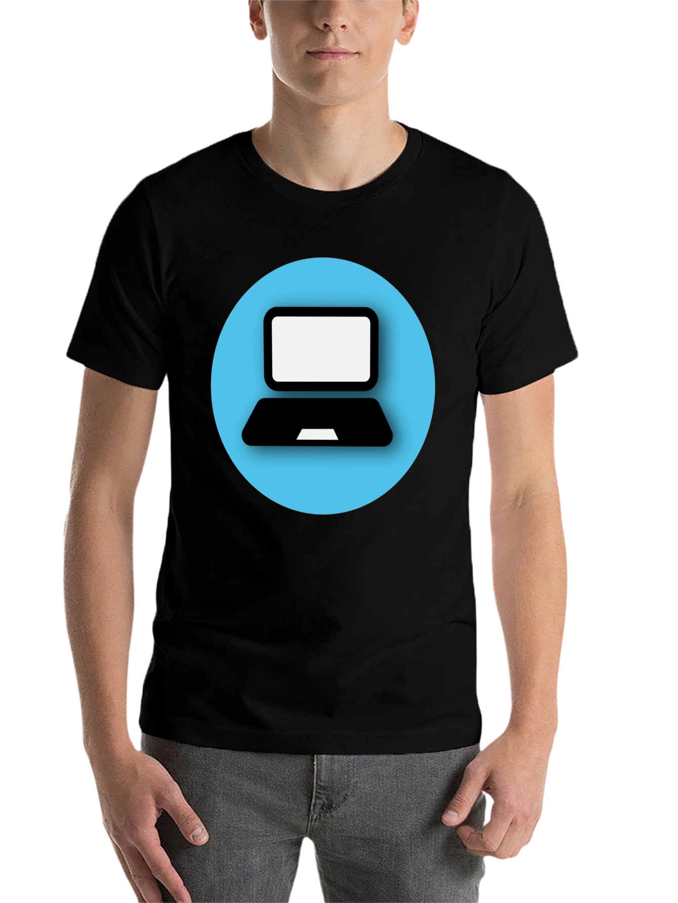 Black Laptop Graphic Tee - Tech Style T-Shirt view 7