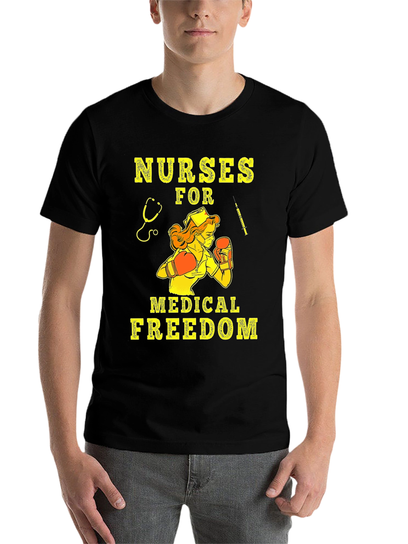 Black Nurses For Medical Freedom T-Shirt view 7