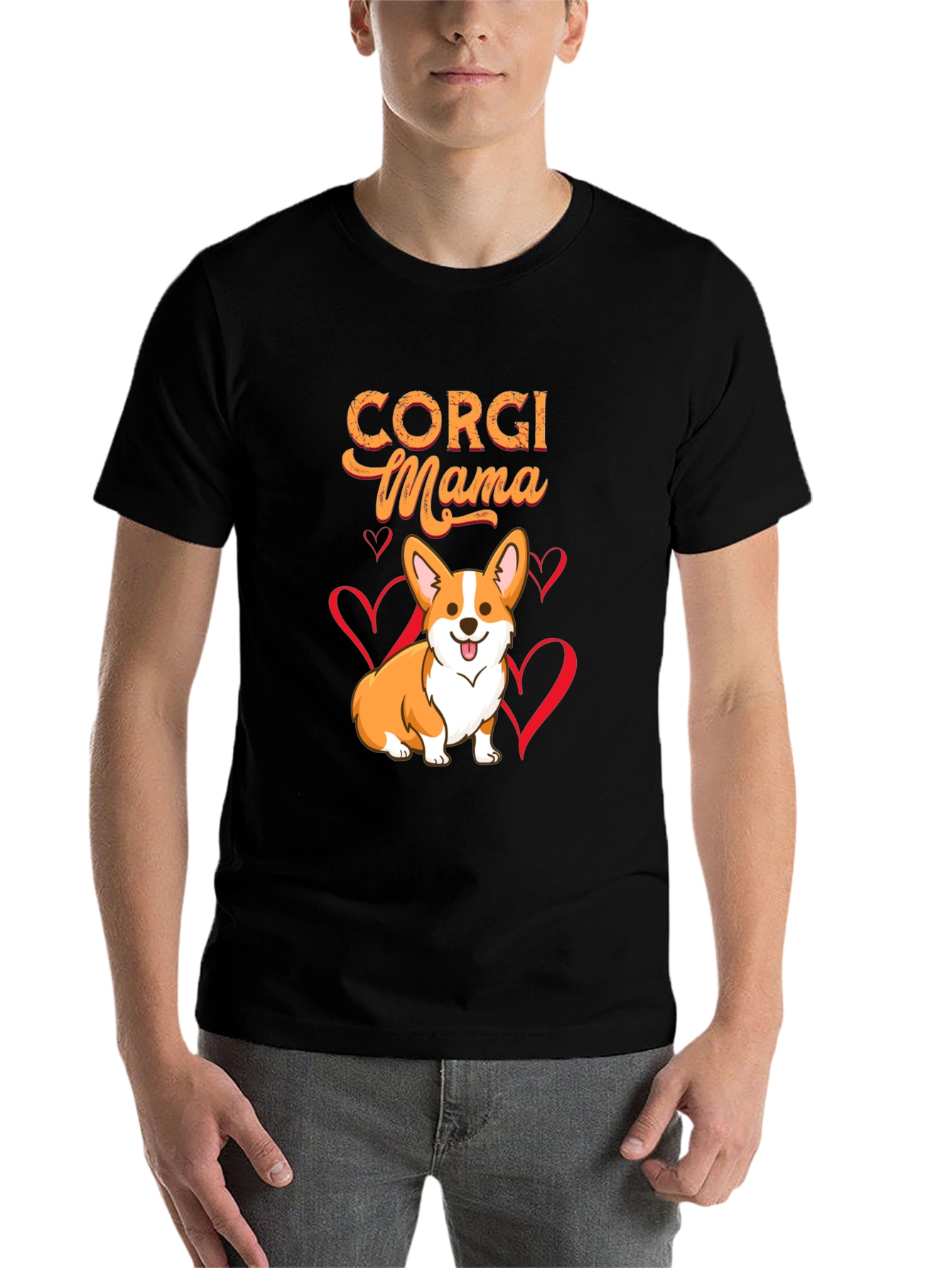 Black Corgi Mama Graphic T-Shirt - Dog Lover Tee view 7