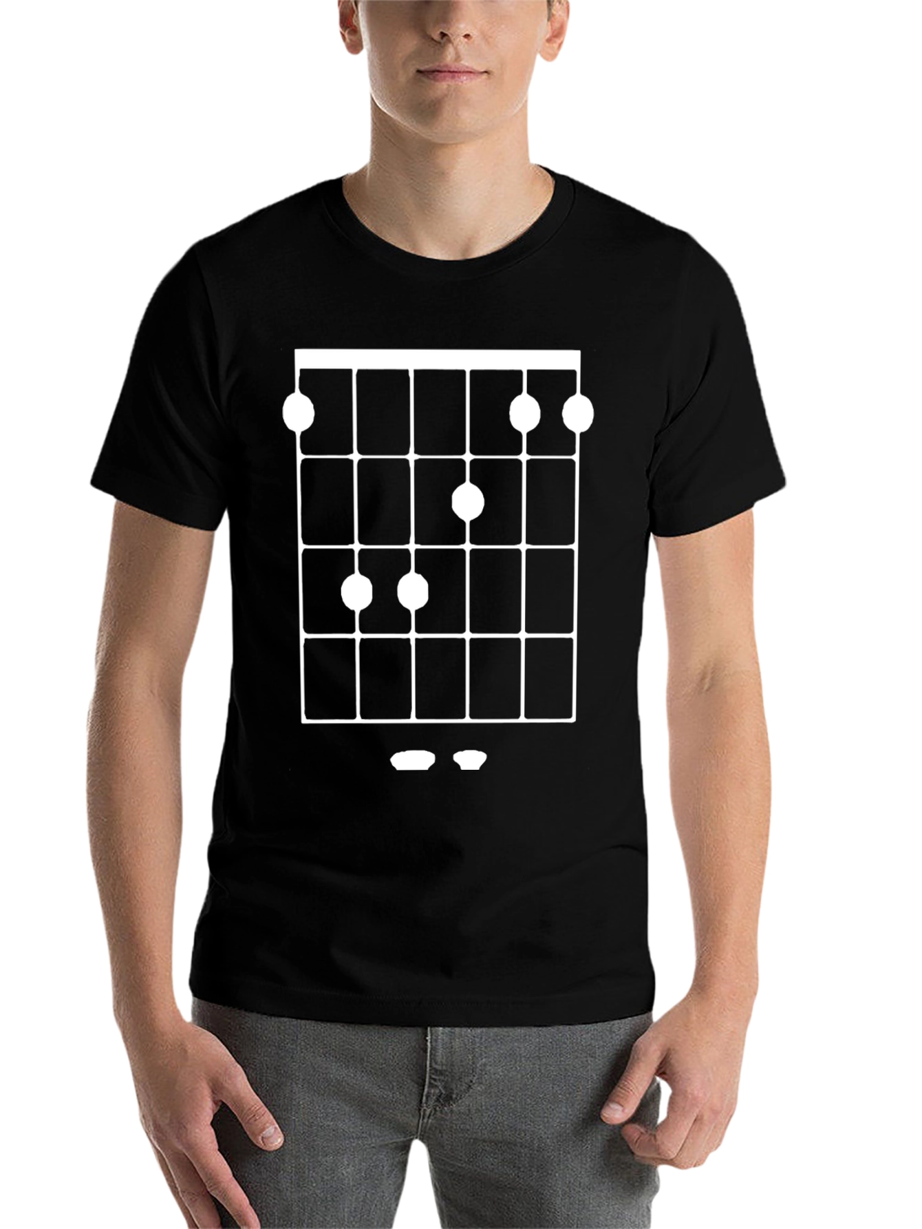Black Ukulele Chord T-Shirt - Music Lover Tee view 7