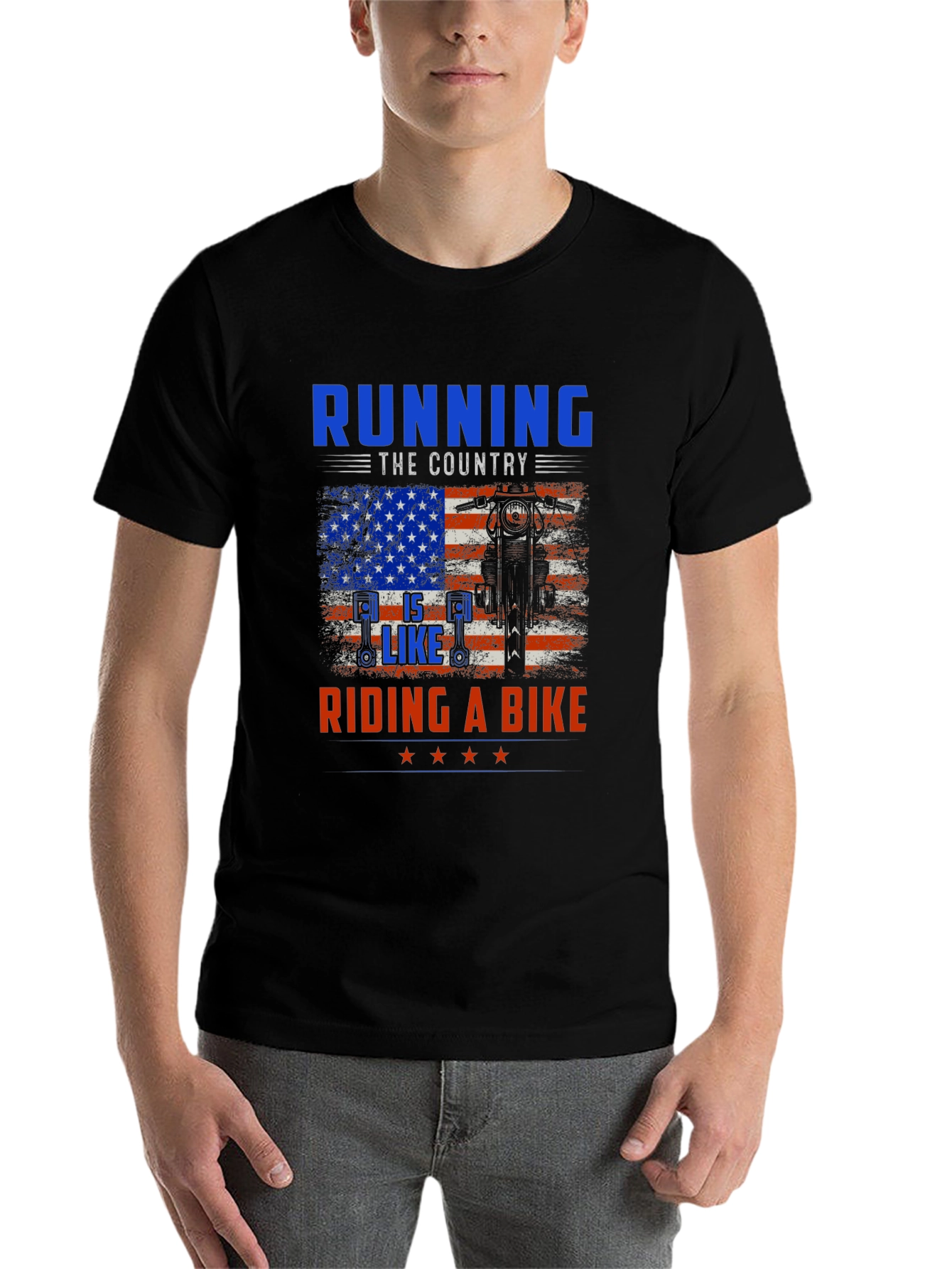 Black Running the Country is Like Riding a Bike Graphic Tee view 7