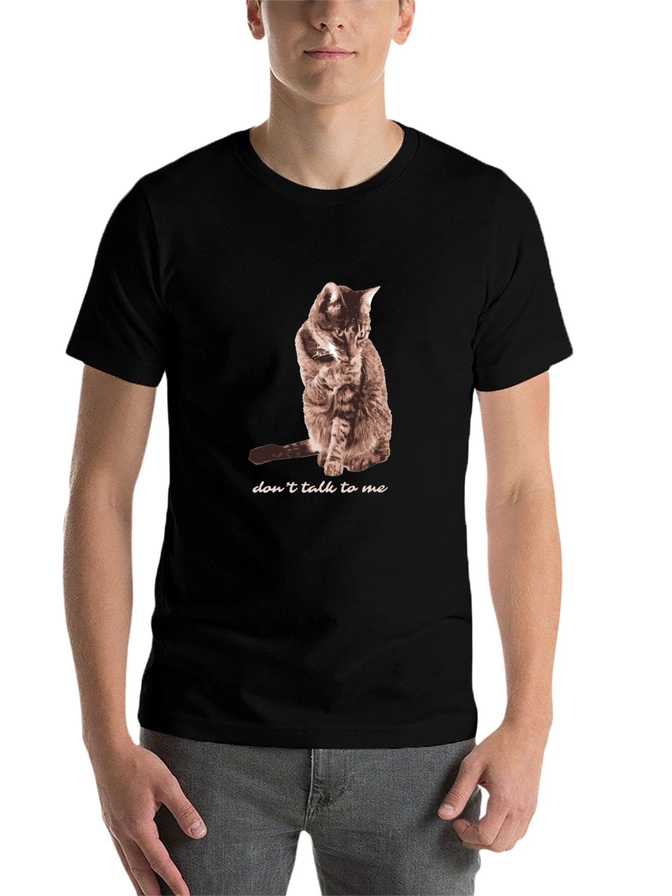 Black Don't Talk To Me Cat T-Shirt view 7