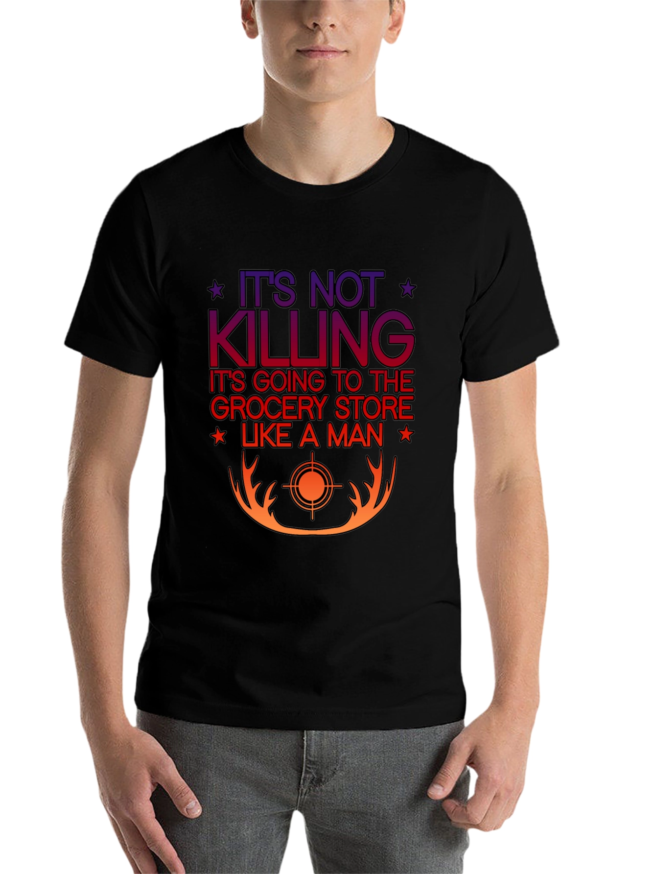 Black It's Not Killing T-Shirt, Grocery Store Humor Tee view 7