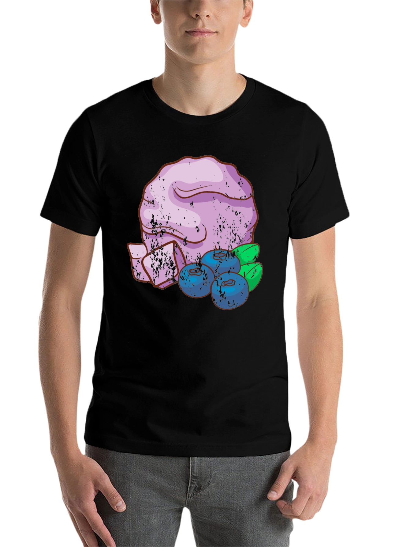 Black Blueberry Dessert T-Shirt - Unique Graphic Tee view 7