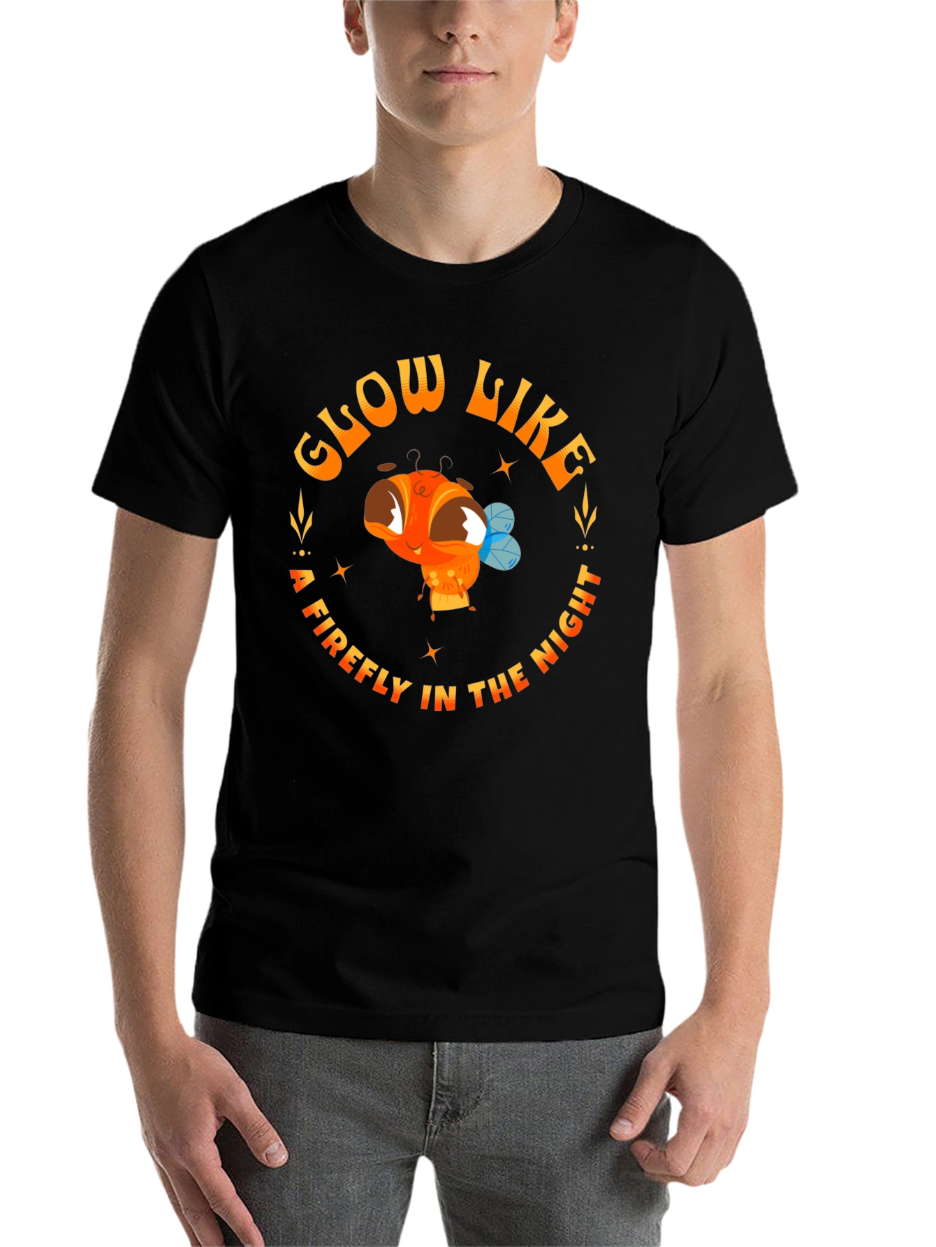 Glow Like A Firefly Black Graphic Tee - 7