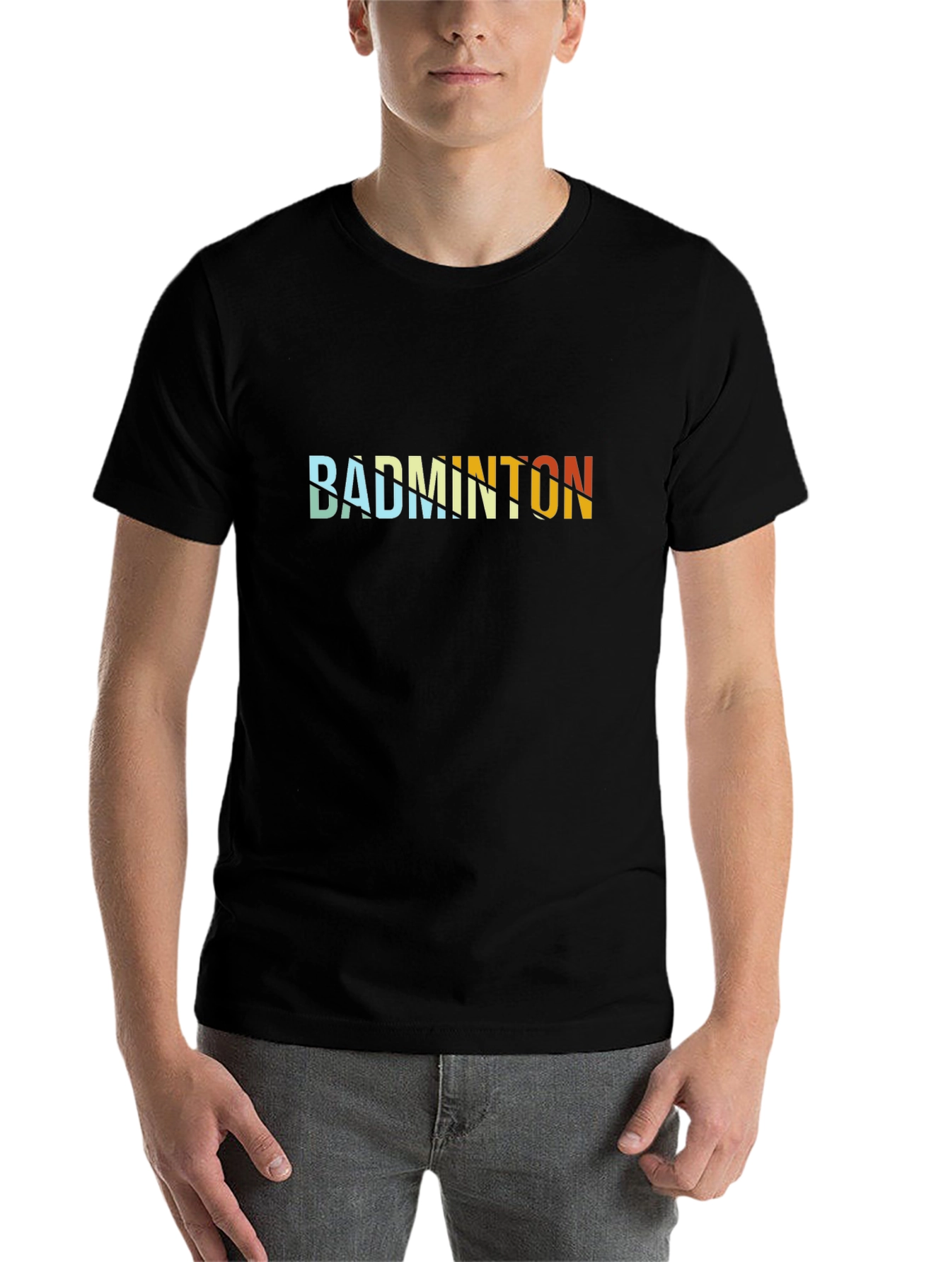 Black Badminton Graphic Tee - Stylish Retro Sports Shirt view 7