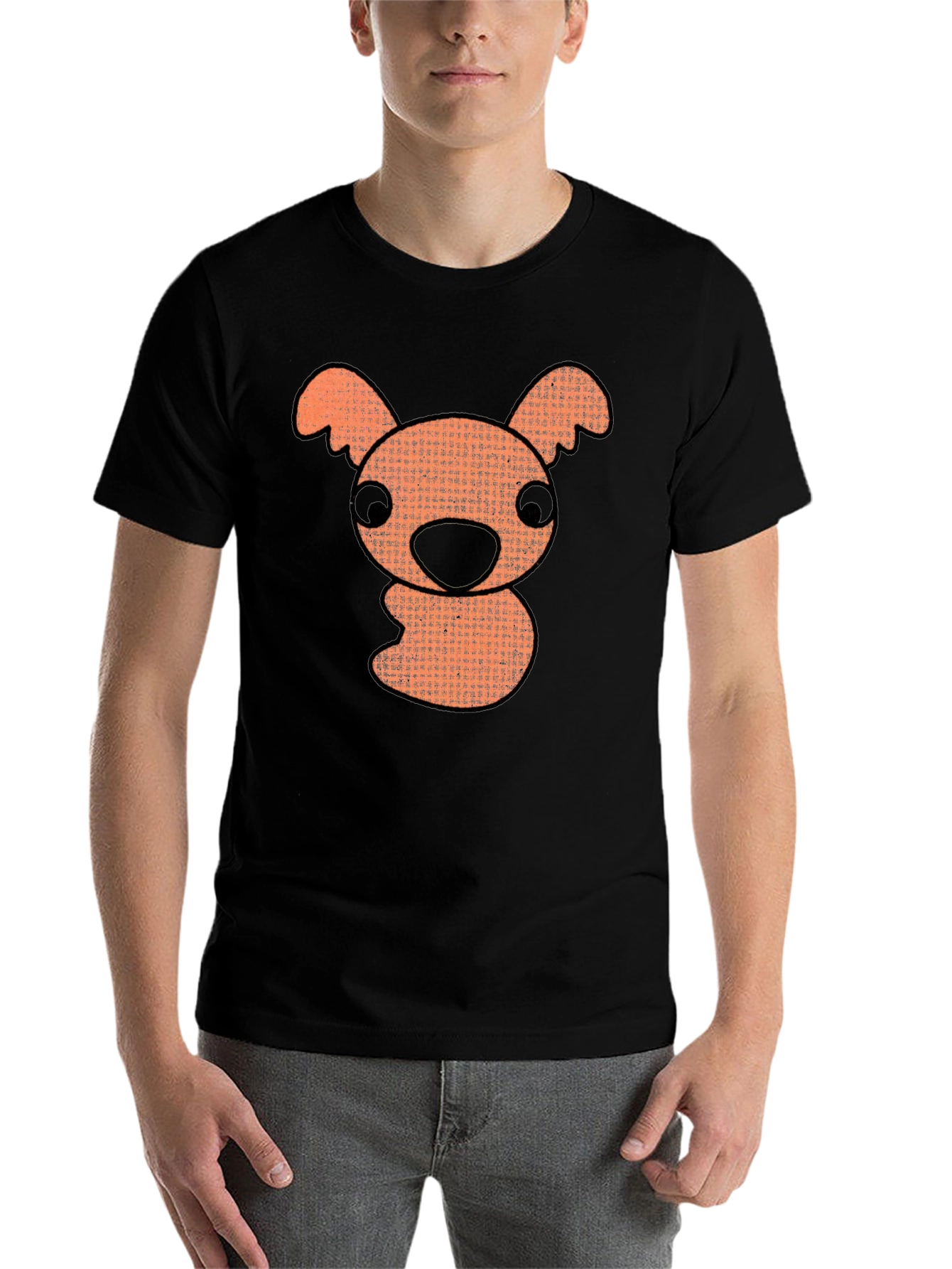 Black Cartoon Koala Graphic T-Shirt - Black view 7