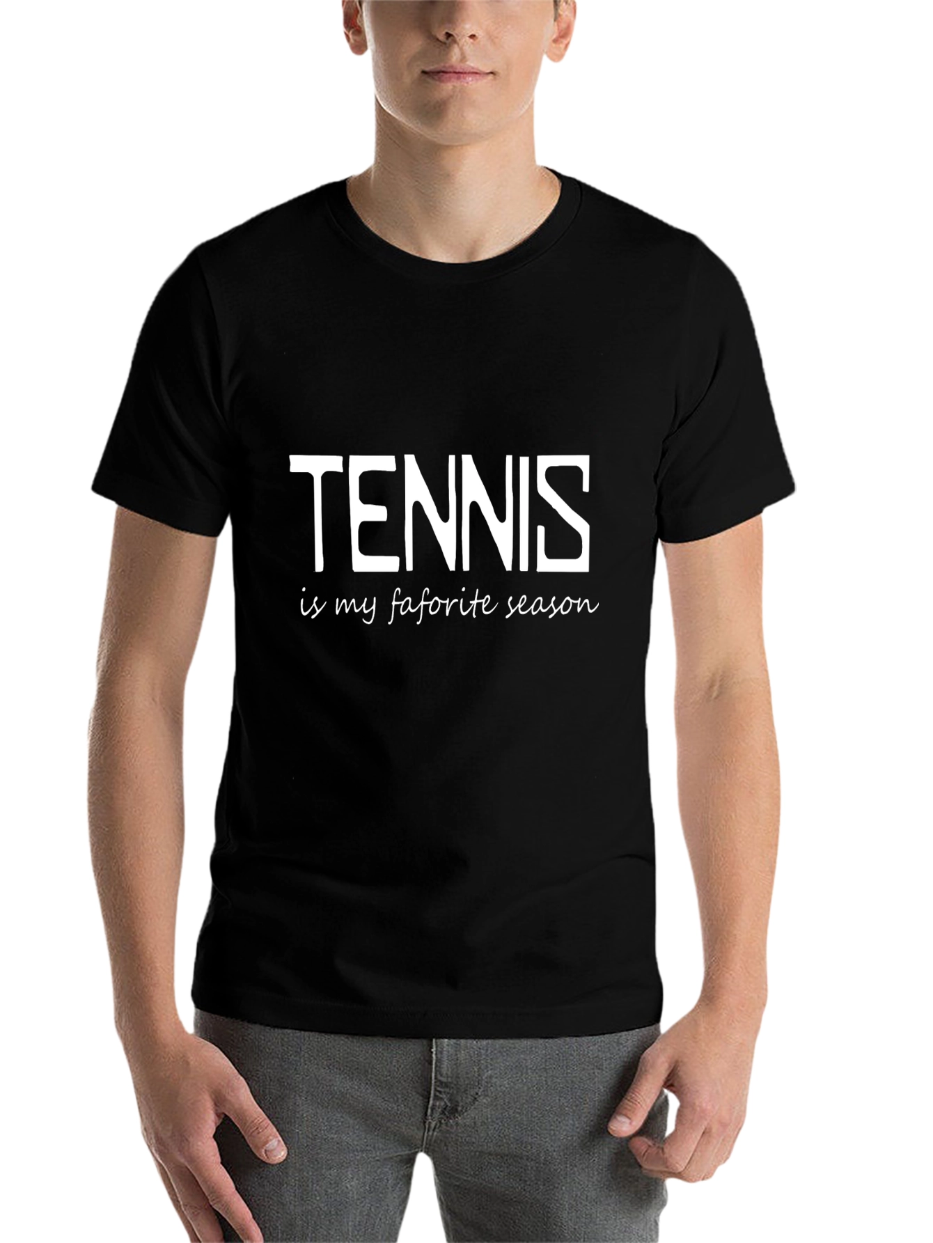 Black Tennis is My Favorite Season - Black T-Shirt view 7