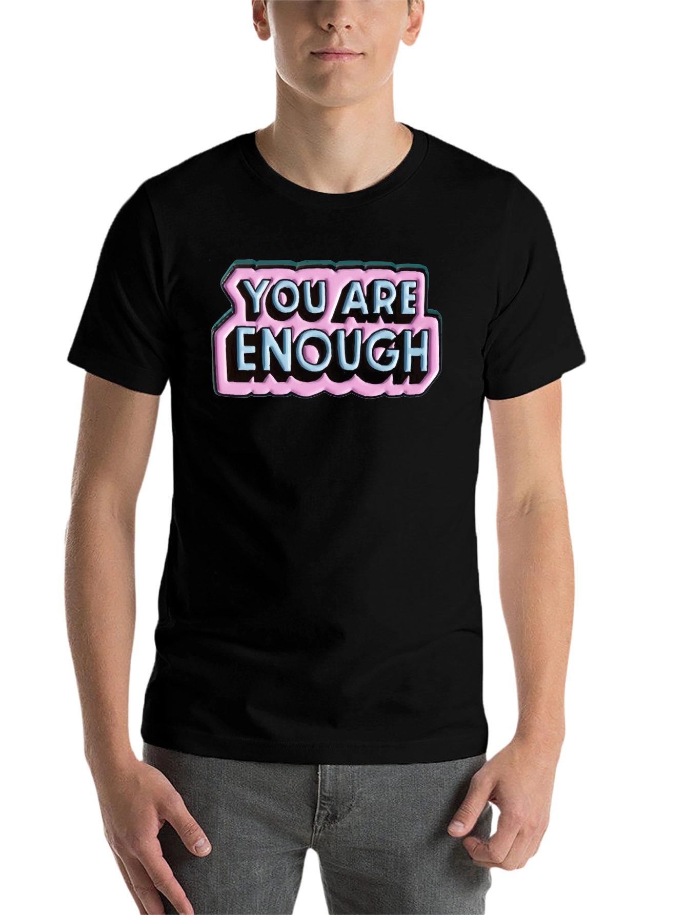 Black You Are Enough Graphic T-Shirt view 7