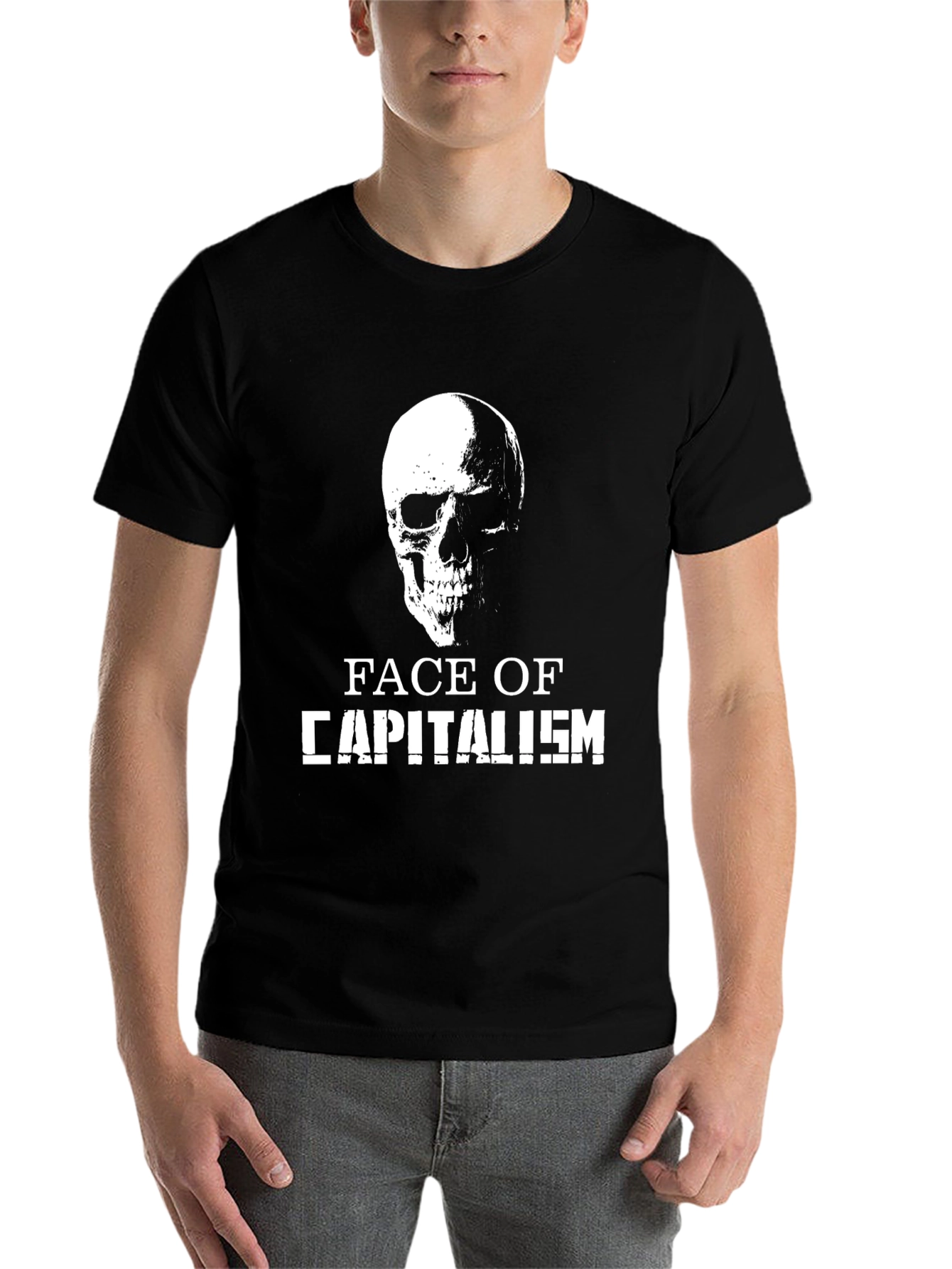 Black Face of Capitalism Black T-Shirt view 7