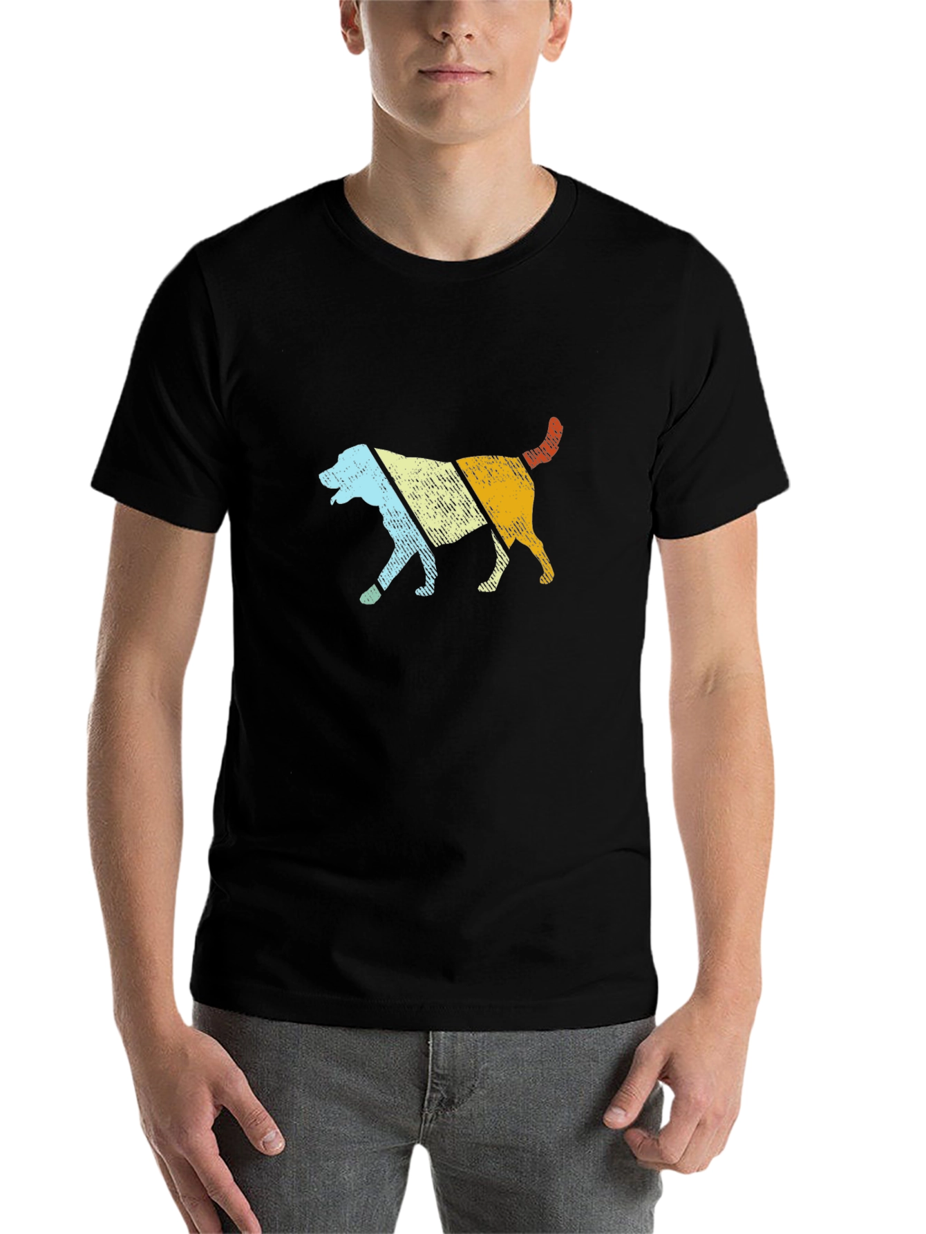 Black Retro Dog Graphic Tee - Cool Dog Lover Shirt view 7