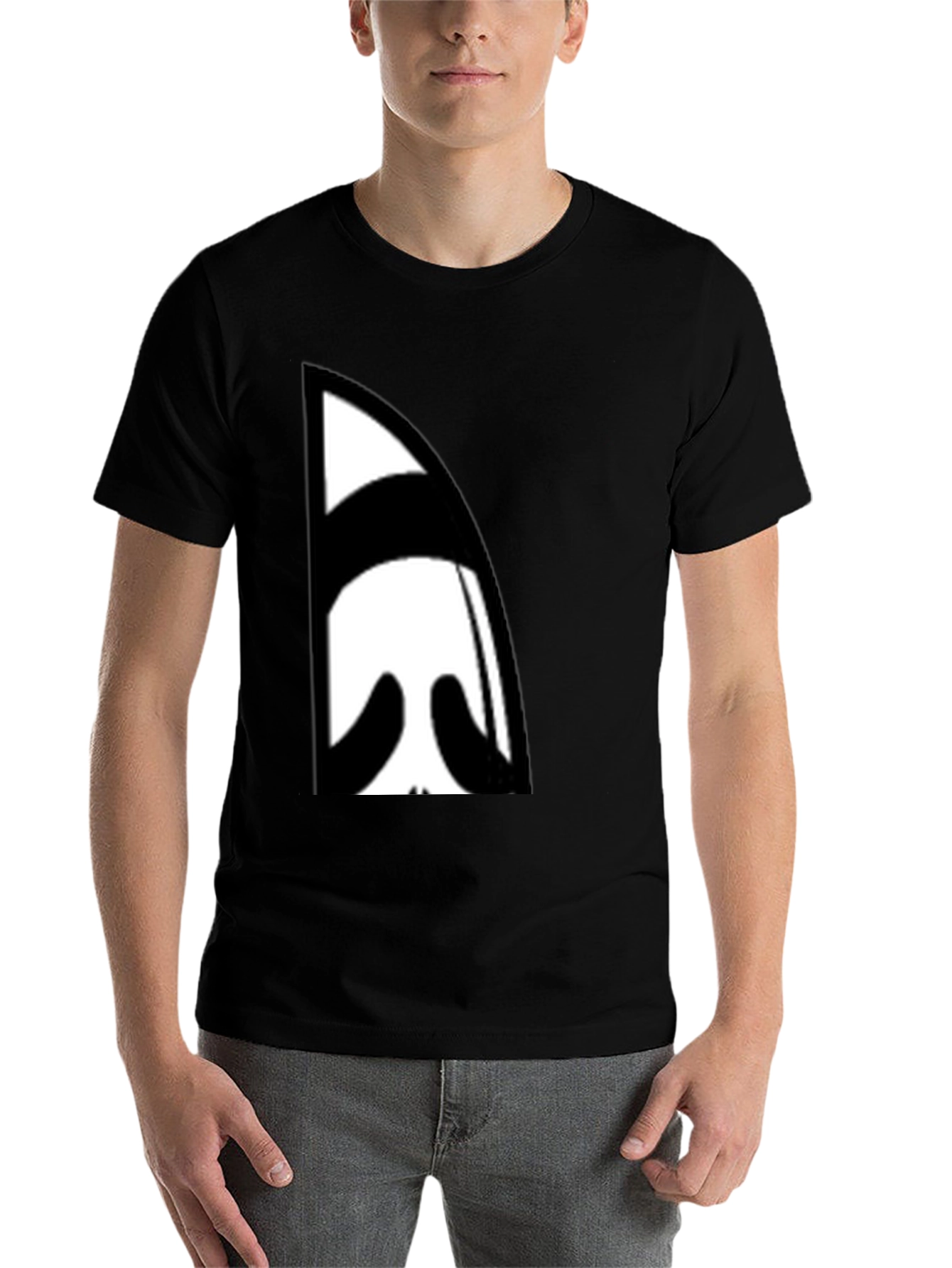 Black Abstract Face Graphic Black T-Shirt view 7