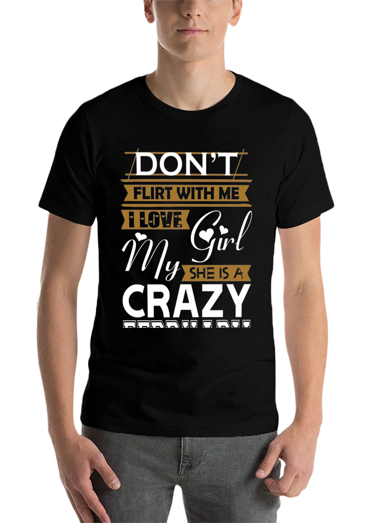 Black Don't Flirt With Me Graphic T-Shirt view 7