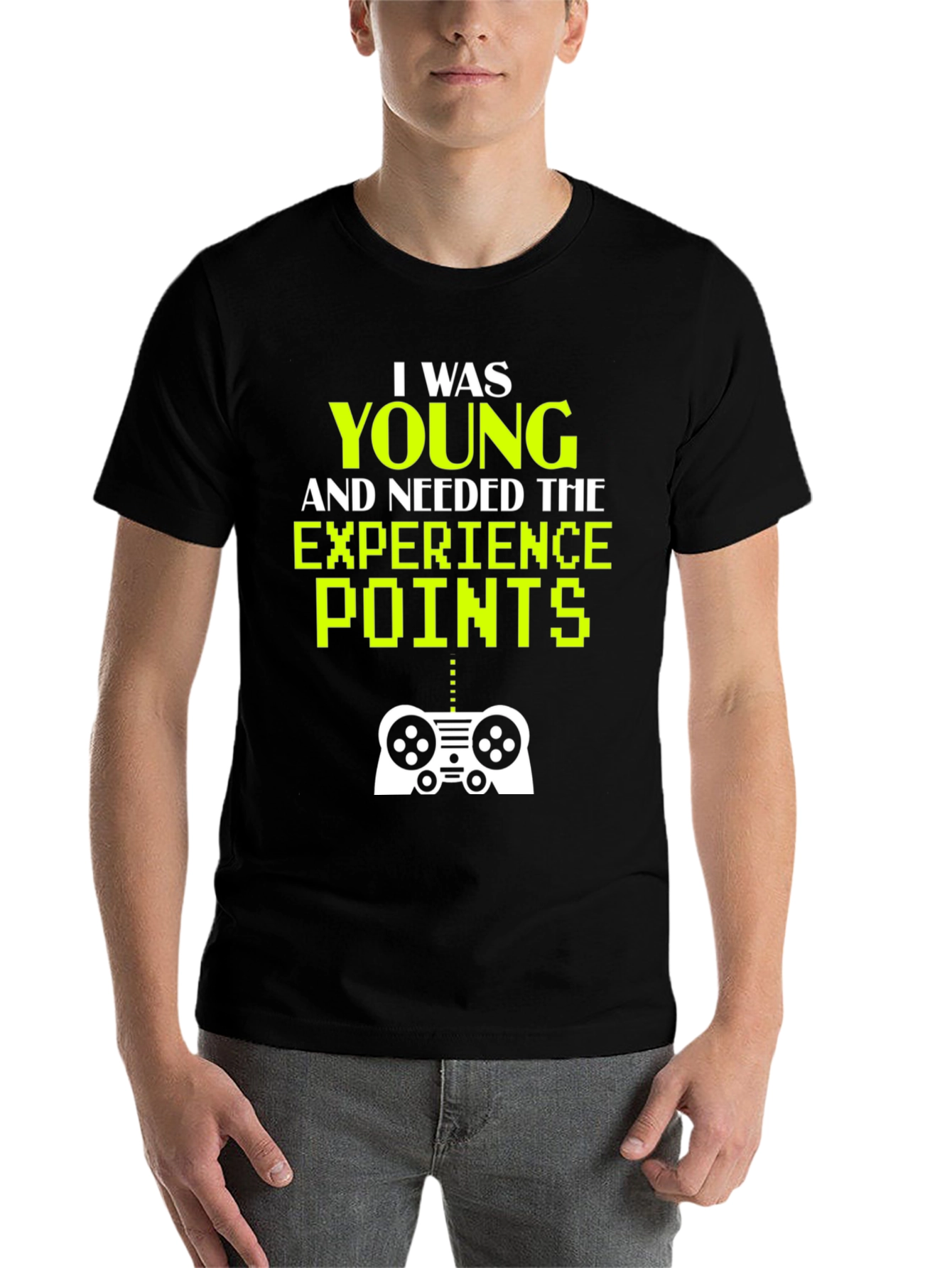 Black Gaming T-Shirt - I Was Young and Needed XP view 7