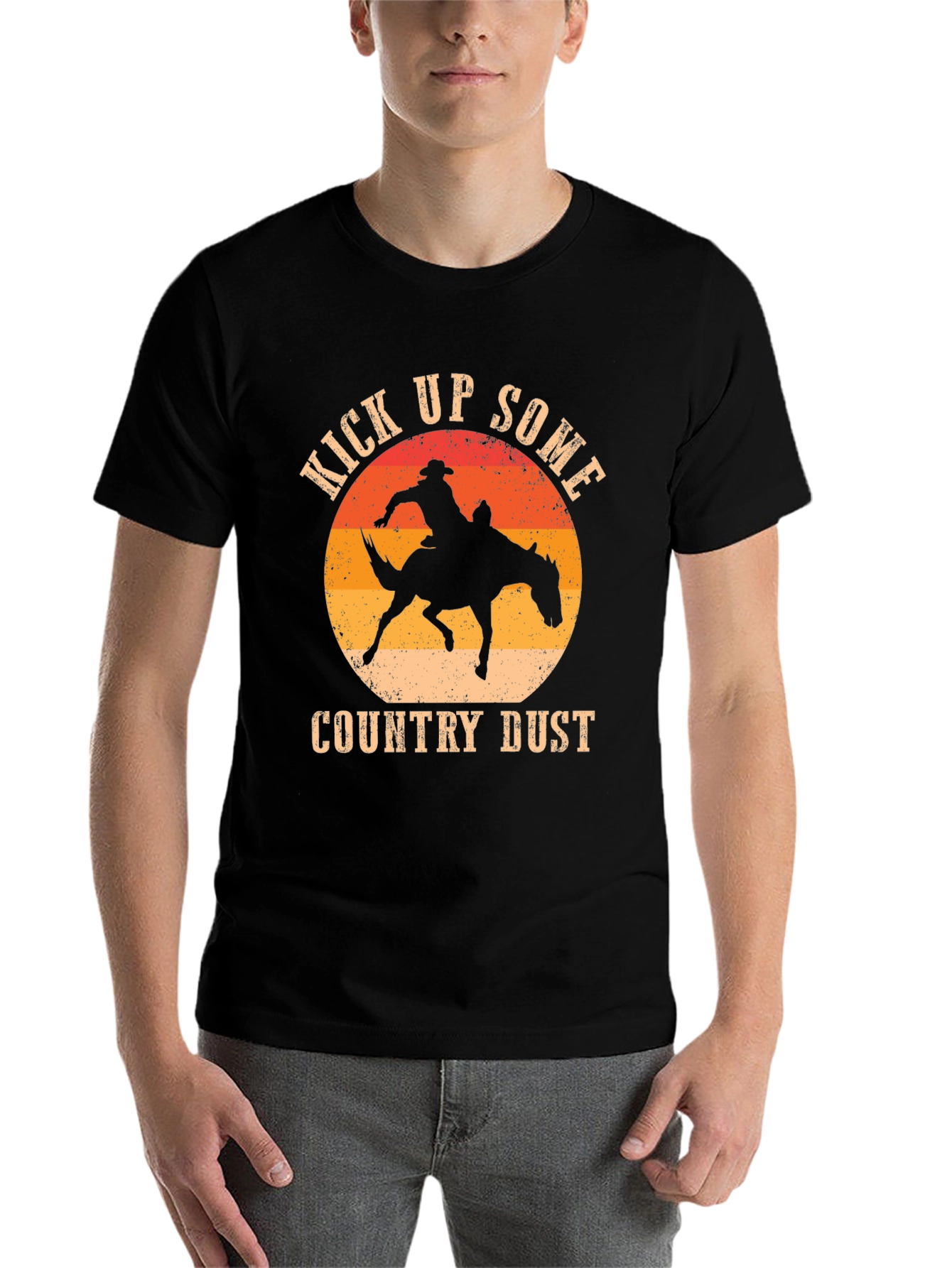 Kick Up Some Country Dust Cowboy Graphic T-Shirt - 7