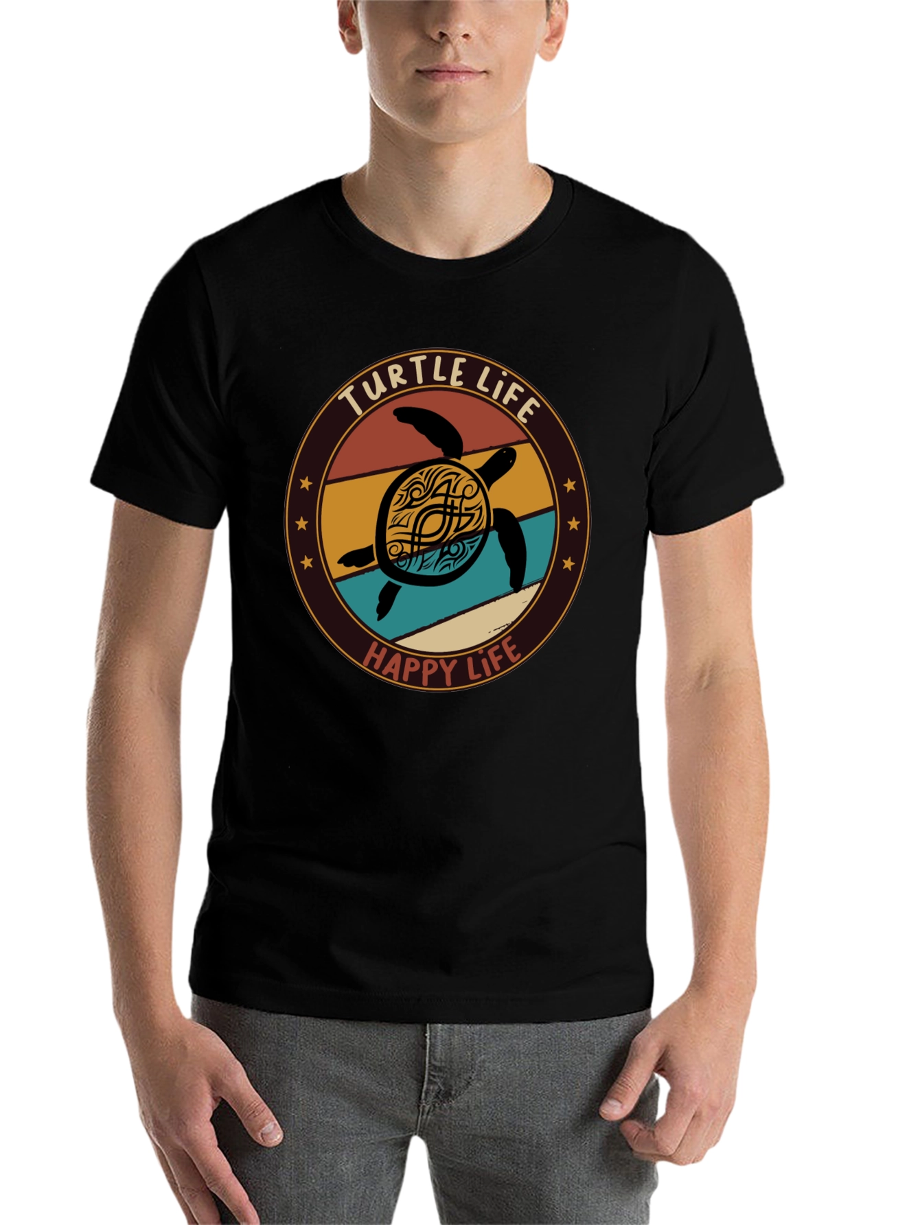 Black Turtle Life T-Shirt - Happy Life Tee view 7