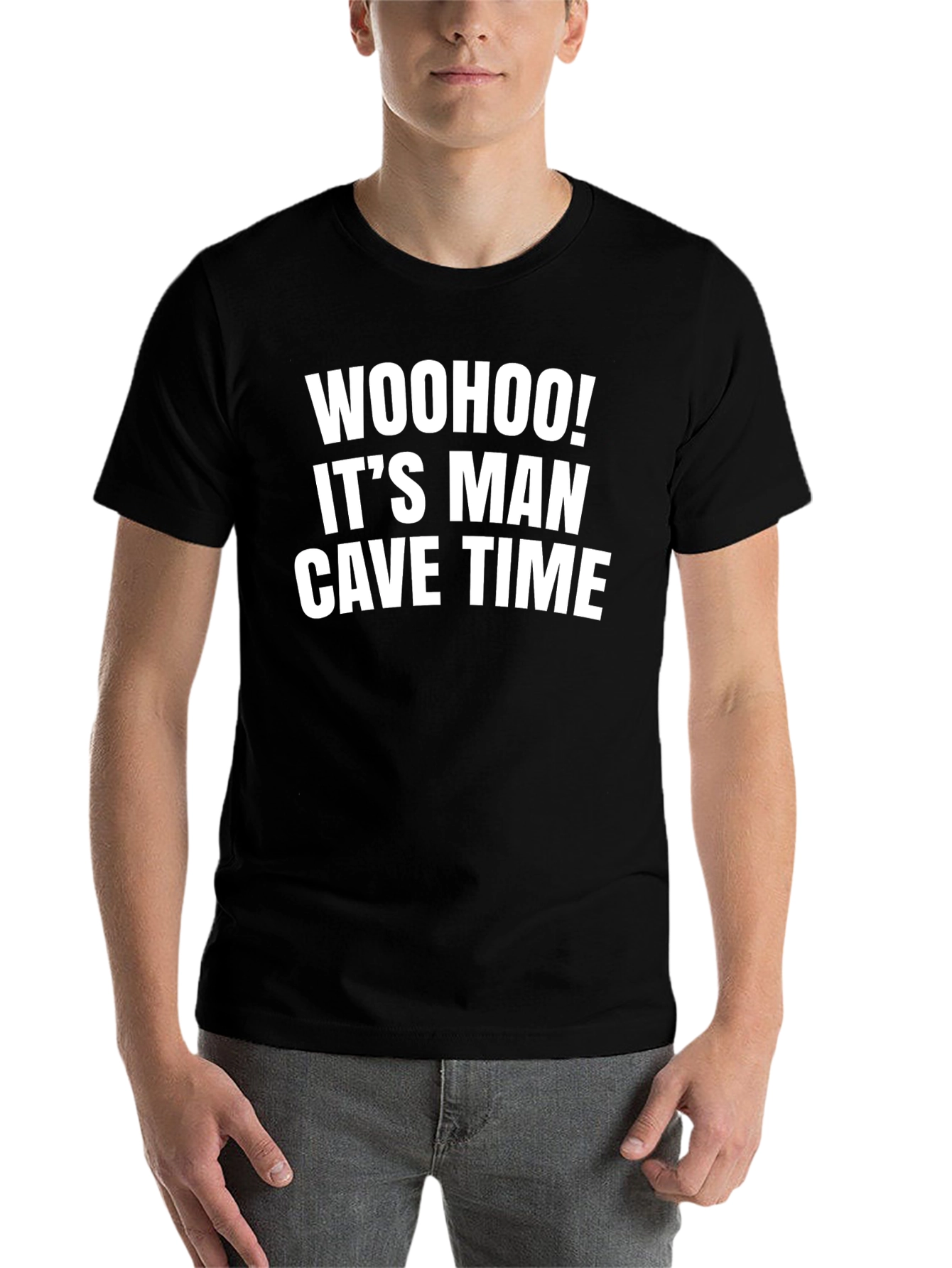 Black Man Cave Time T-Shirt - Black Graphic Tee view 7