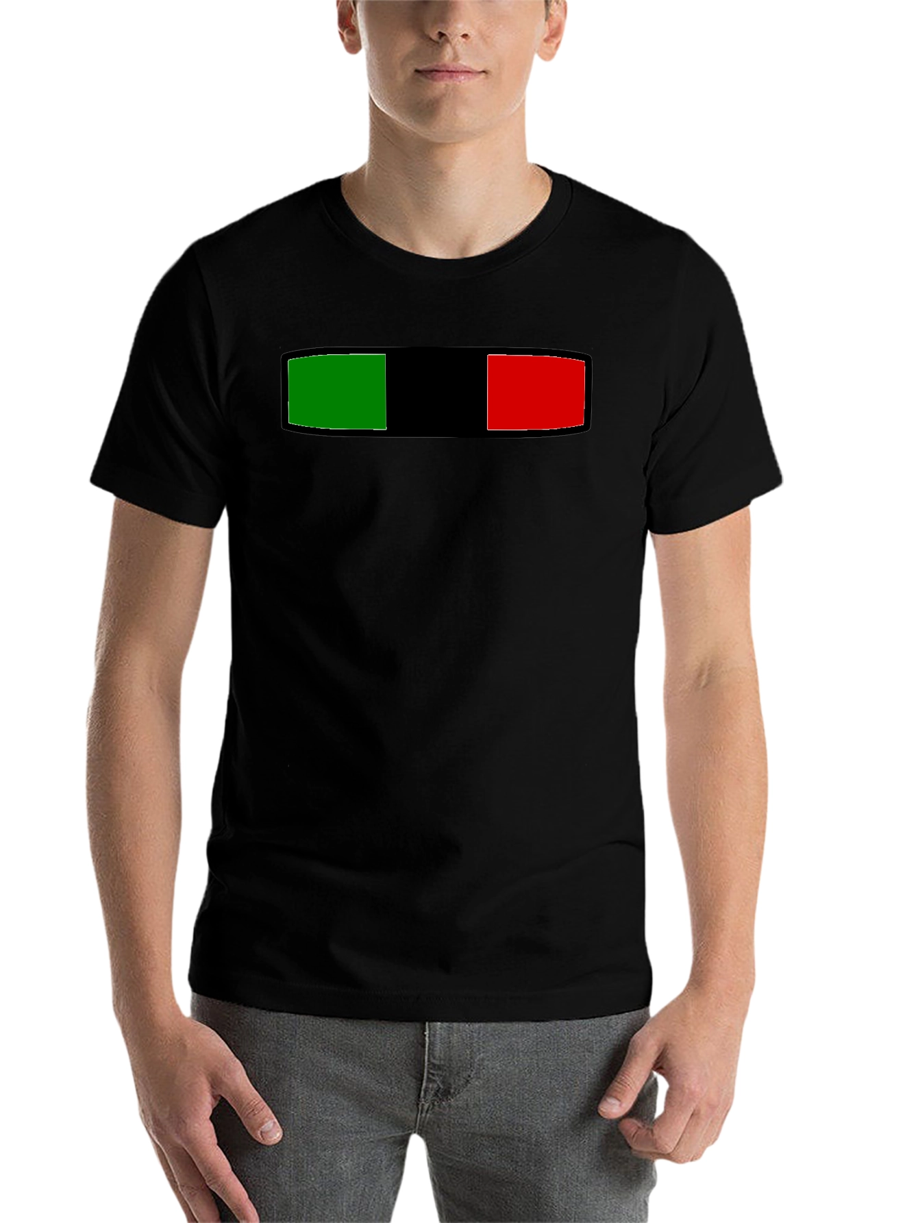Black Striped Green Black and Red Graphic Tee view 7