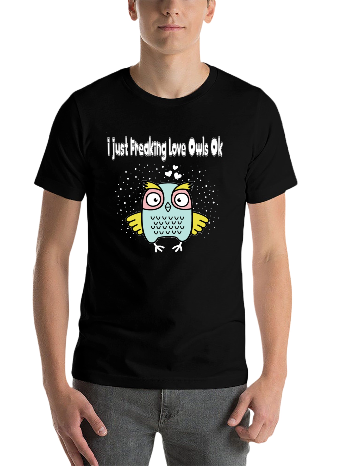 Black I Just Freaking Love Owls T-Shirt view 7