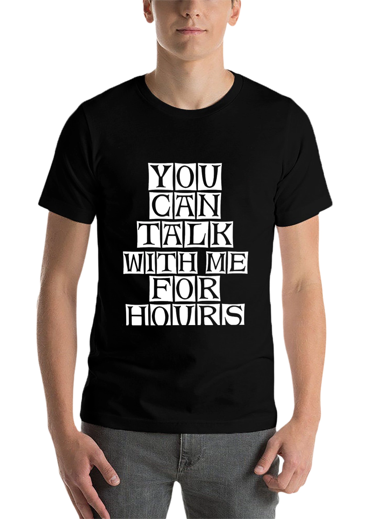 Black Talk For Hours T-Shirt - Funny Graphic Tee view 7
