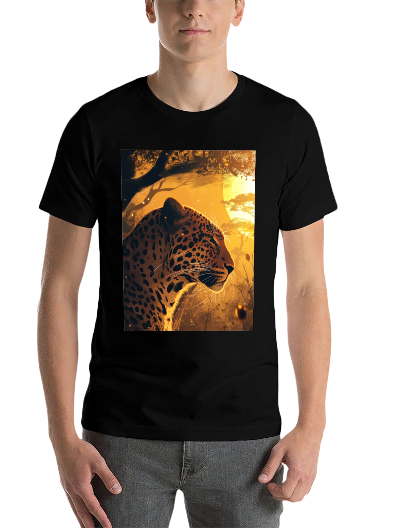 Black Leopard Graphic Tee - Wild Style Black T-Shirt view 7