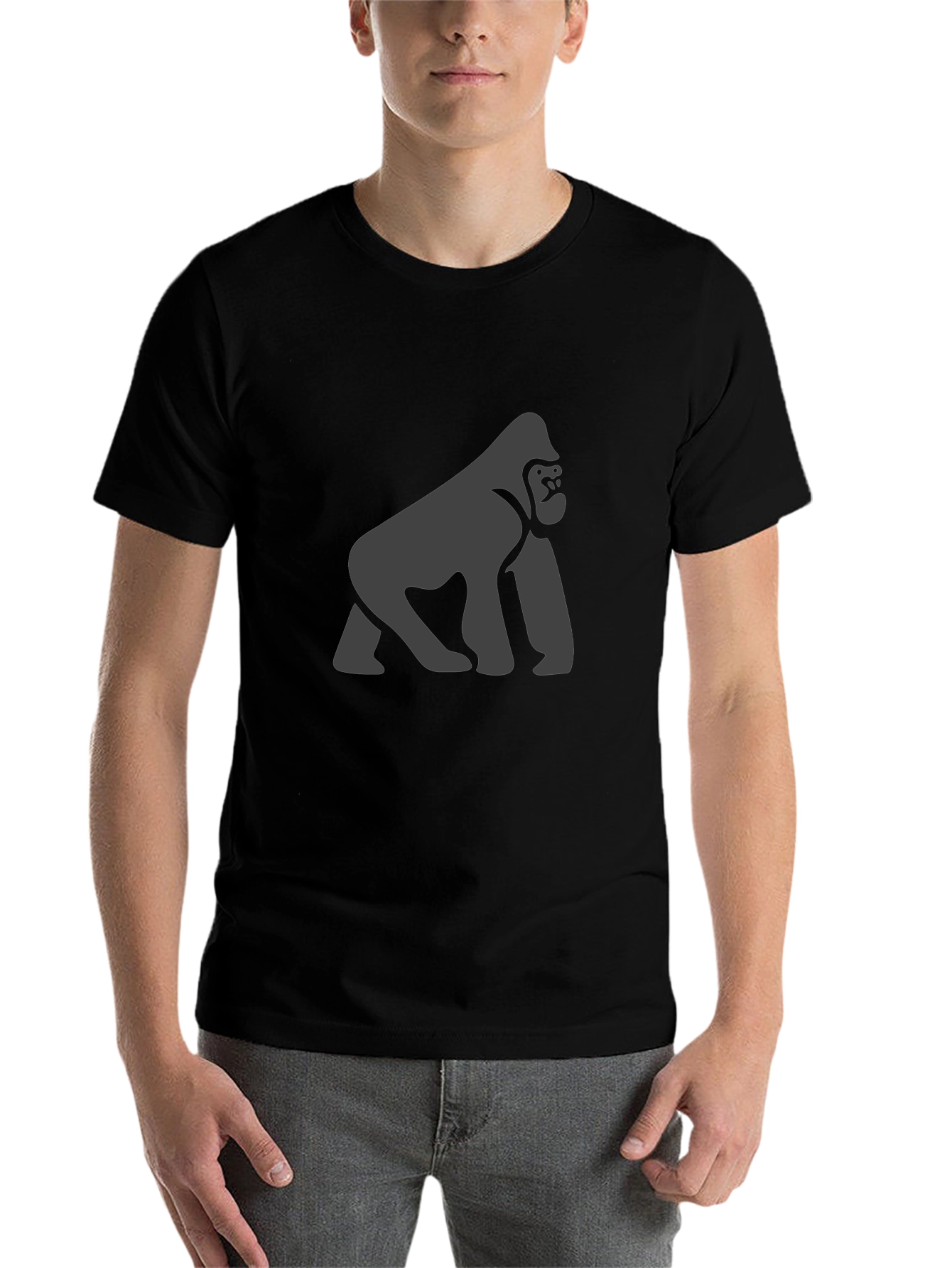 Black Gorilla Graphic Tee - Men's Black T-Shirt view 7