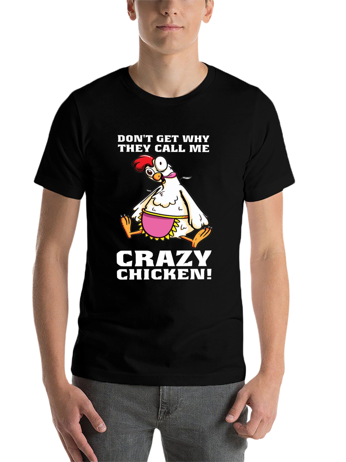 Black Crazy Chicken Graphic T-Shirt view 7