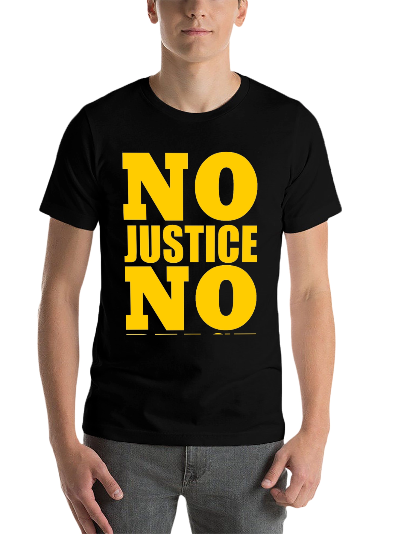Black No Justice No Peace Graphic Tee view 7