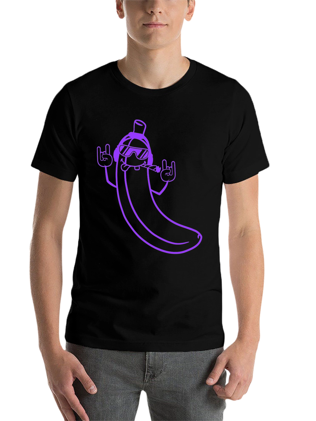 Black Cool Banana Graphic T-Shirt - Rock On Style! view 7