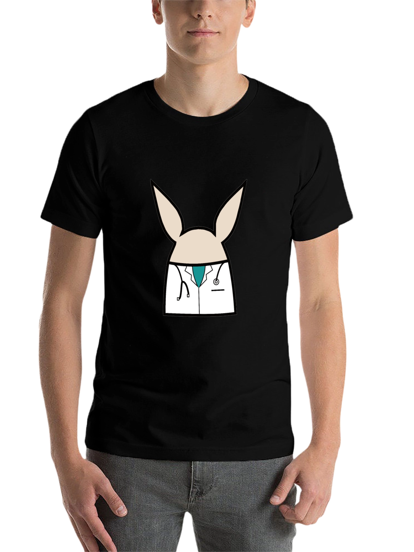 Black Doctor Bunny Black T-Shirt view 7